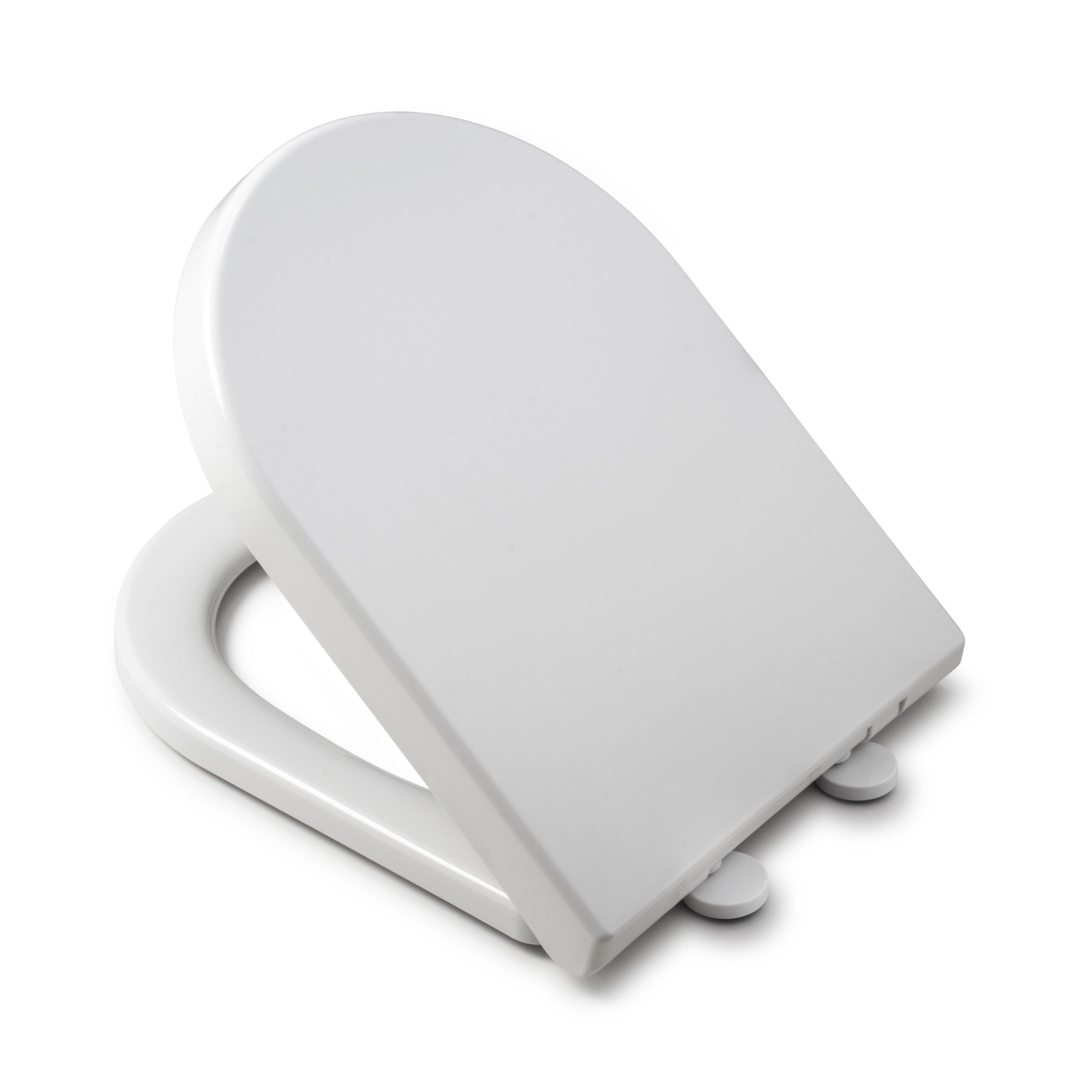 White - Croydex - Ascona D-Shape Soft Close Toilet Seat - 3