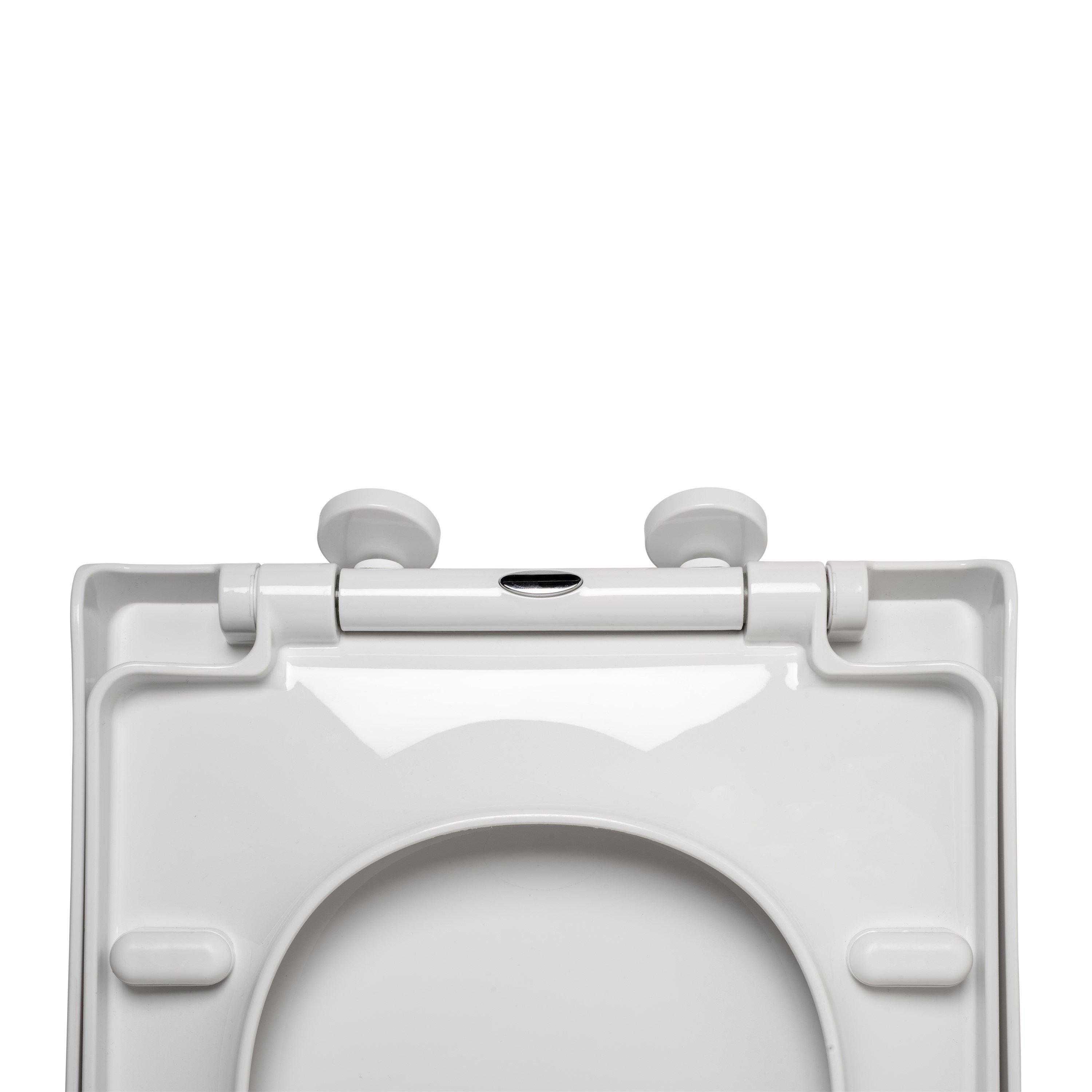 White - Croydex - Ascona D-Shape Soft Close Toilet Seat - 7
