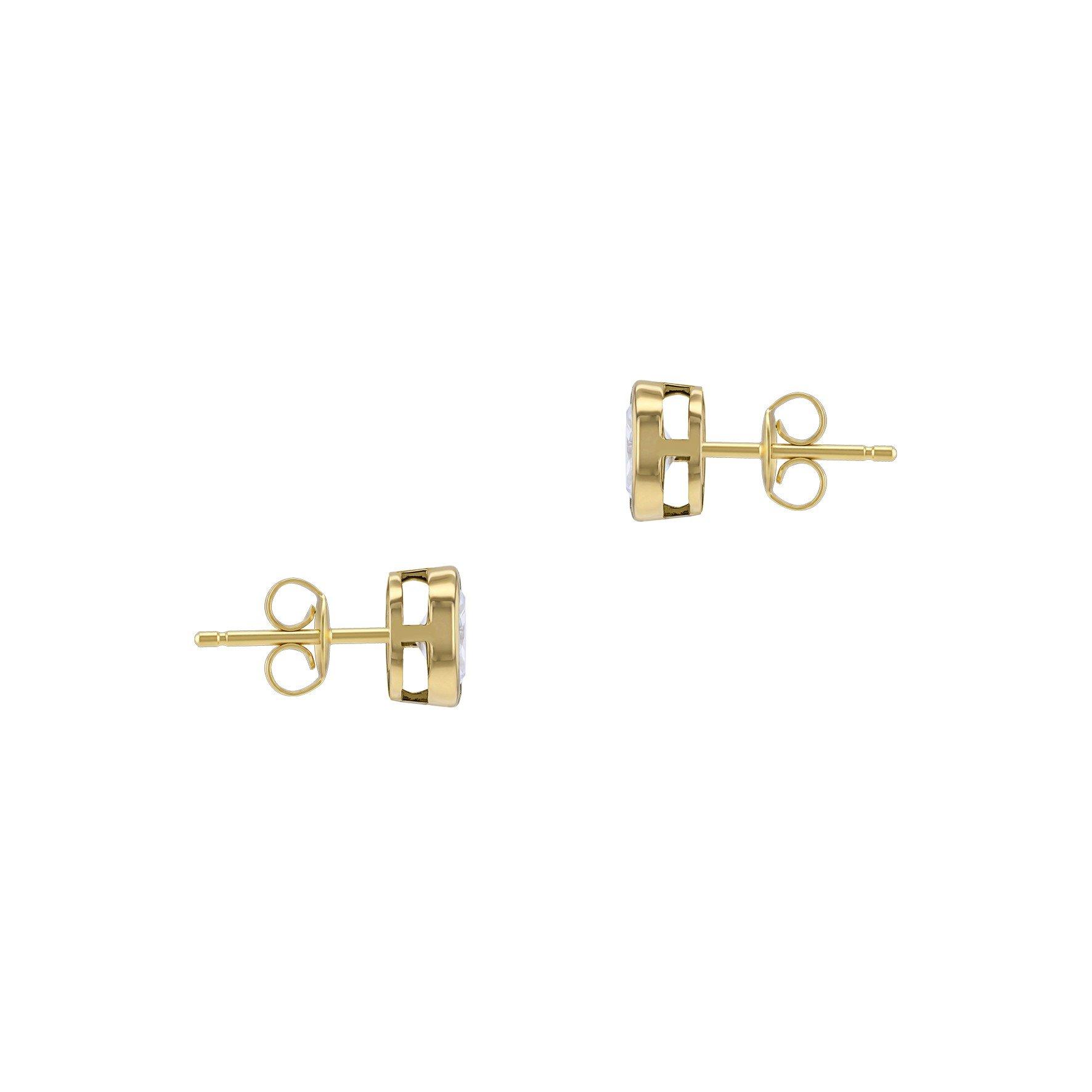 Yellow Gold - Be You - 9ct Gold 1ct Oval Lab Created Diamond Earrings - 3
