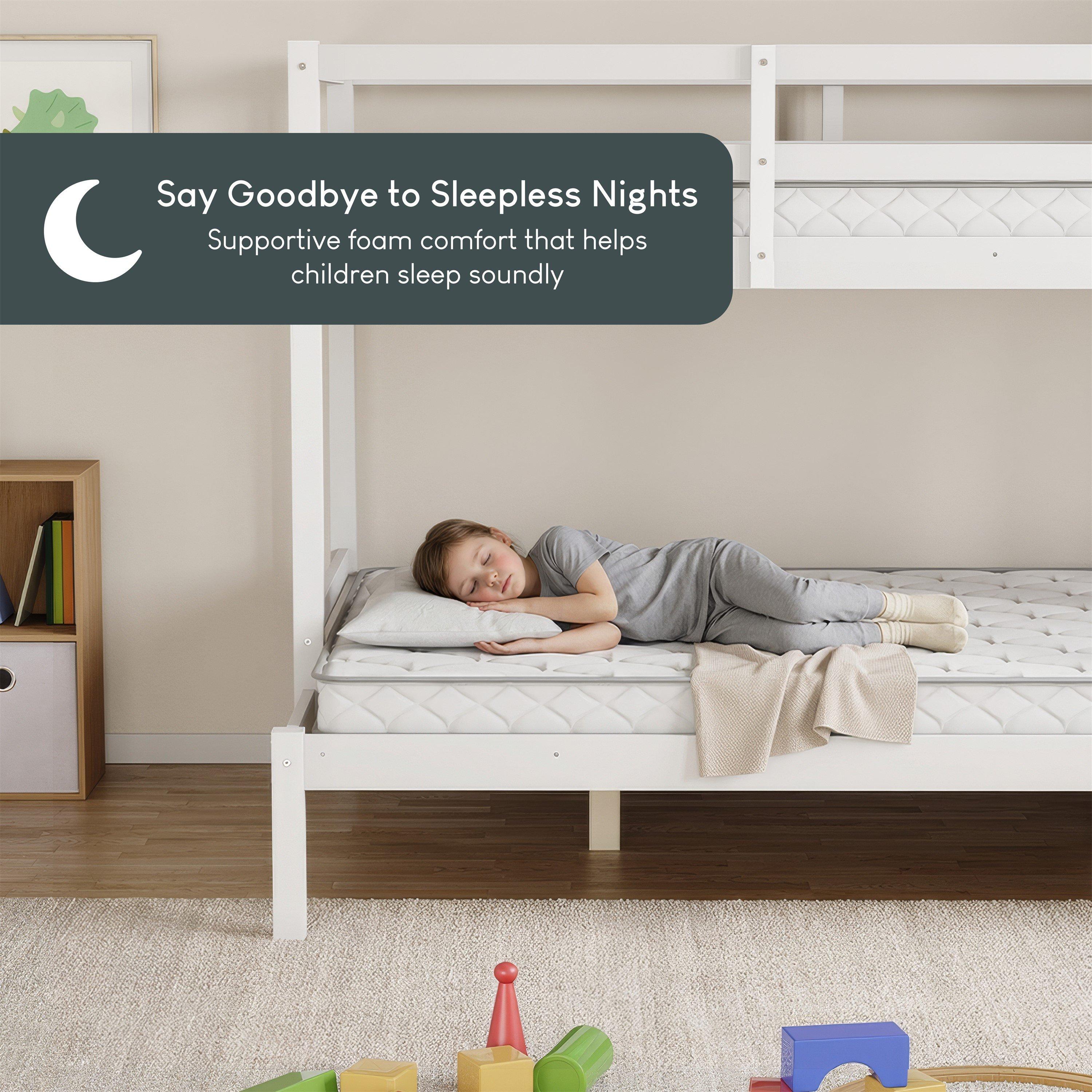 White - Lassic - Sydney Single Kids Bunk Bed With Mattress Set - 6