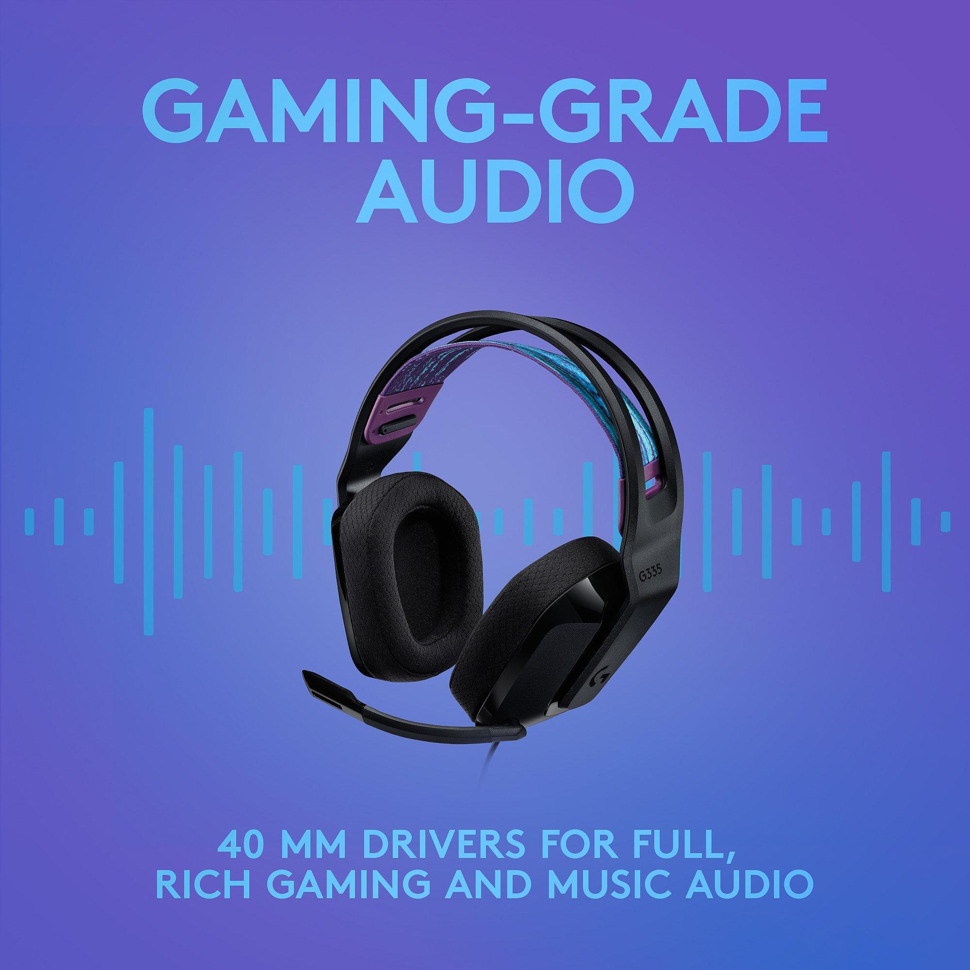 Black - Logitech - G335 Wired Gaming Headset - Black - 2