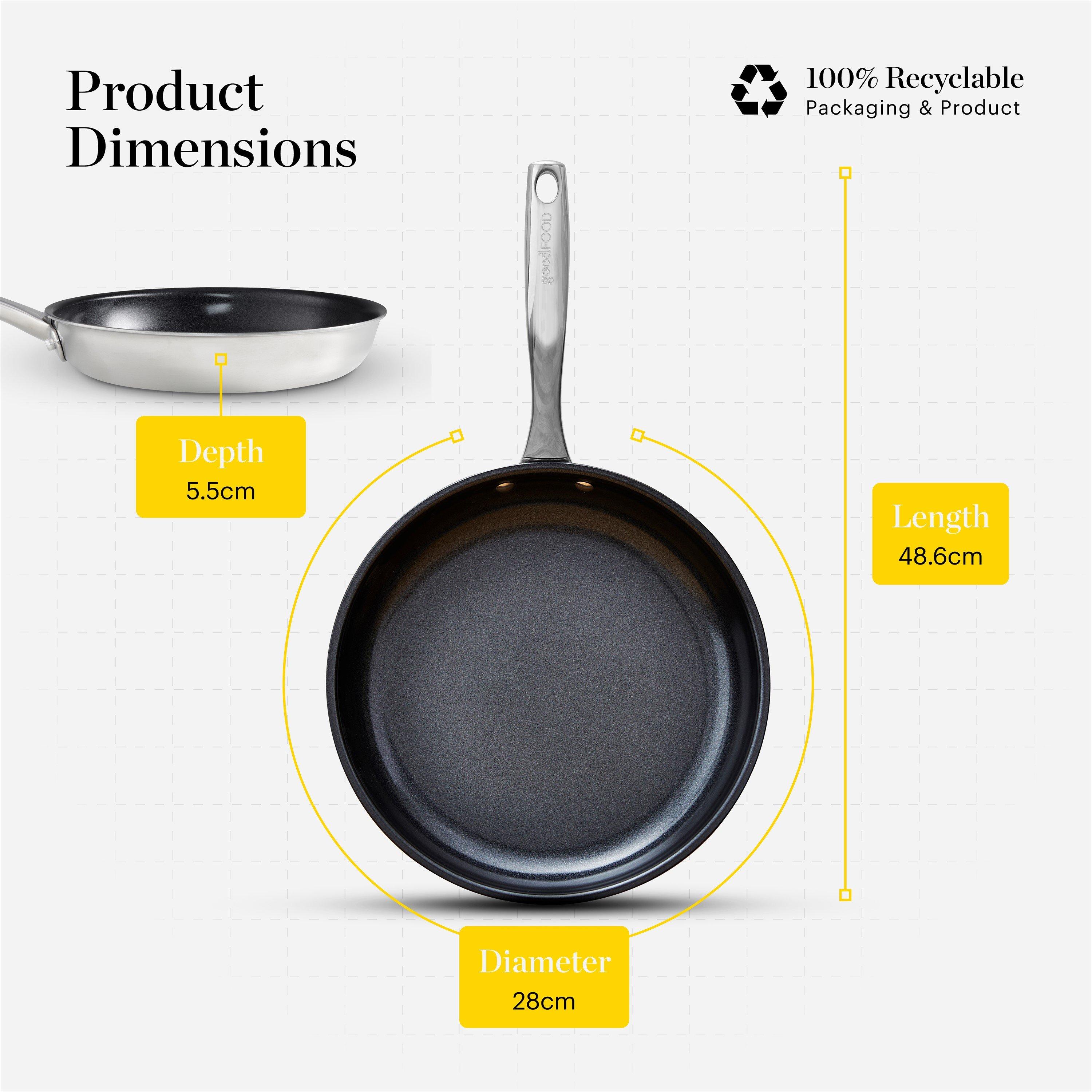 Stainless Steel - Good Food - Tri-Ply 28cm Frying Pan - 6