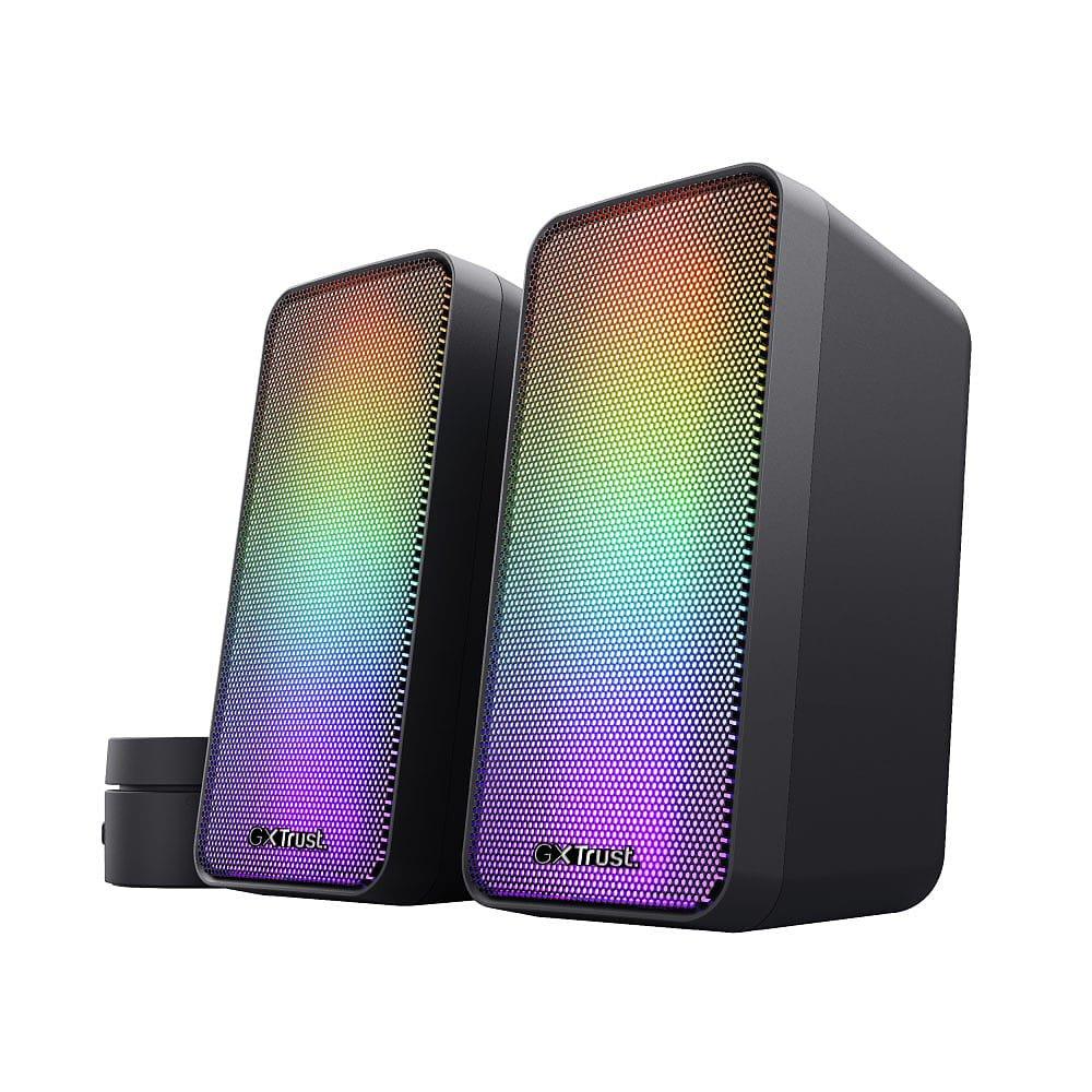 Zwart - Trust - GXT 611 Wezz Illuminated 2.0 RGB Speaker Set - 2