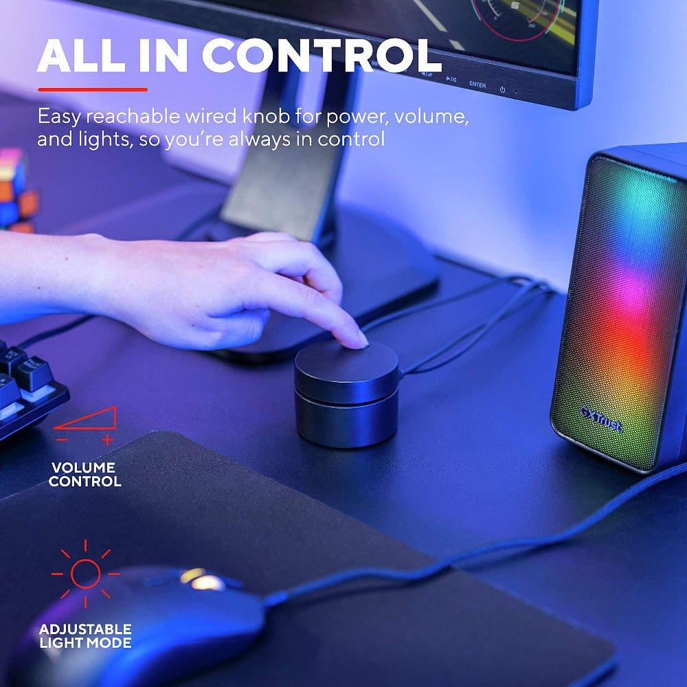 Zwart - Trust - GXT 611 Wezz Illuminated 2.0 RGB Speaker Set - 7