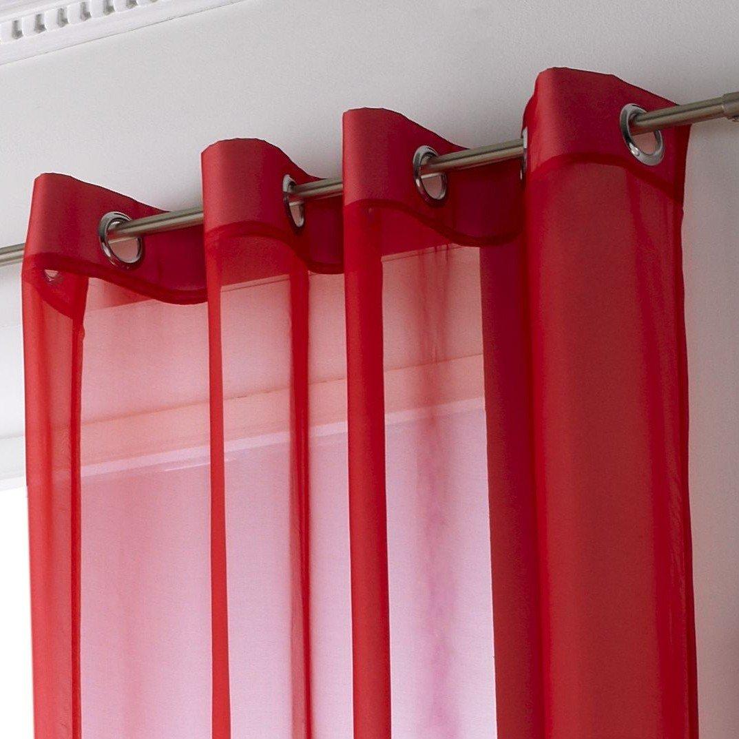 Red - Alan Symonds - Plain Voile Ring Top Pairs - 2