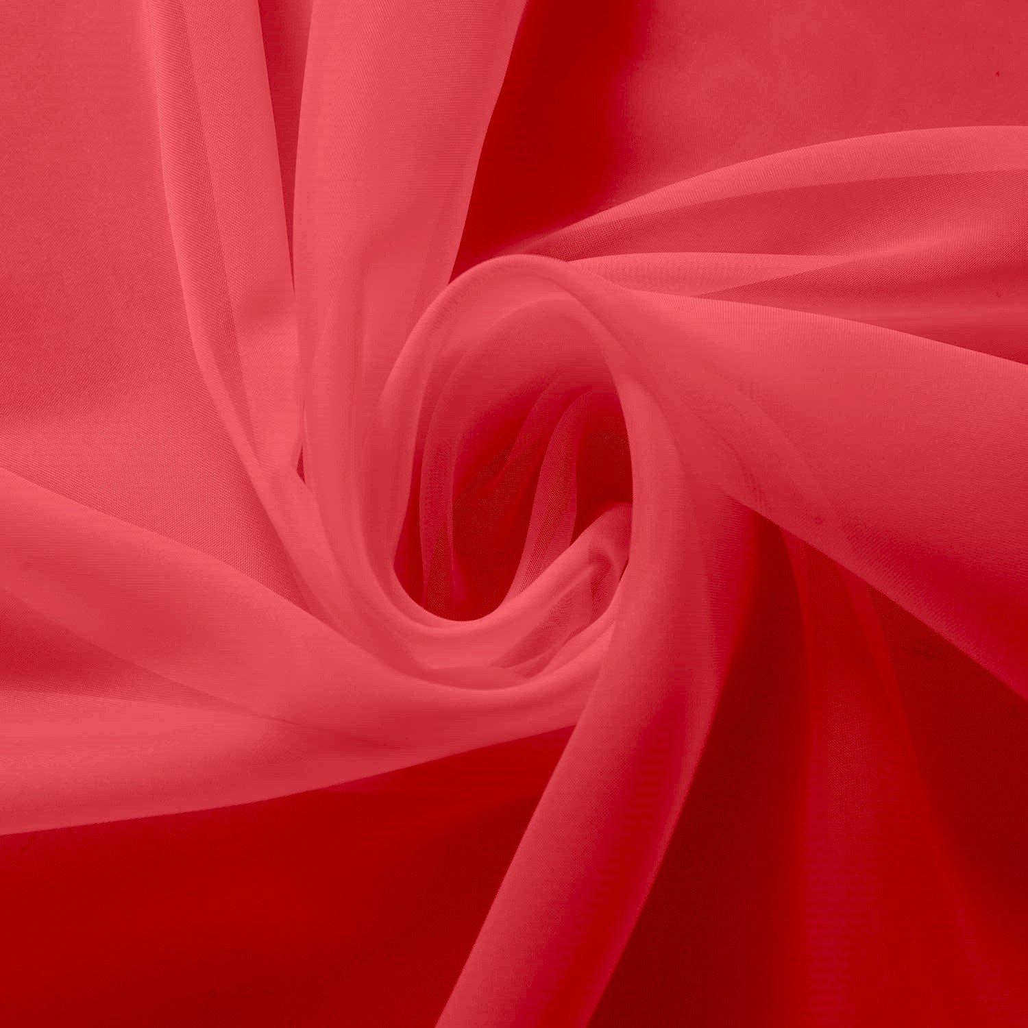 Red - Alan Symonds - Plain Voile Ring Top Pairs - 3