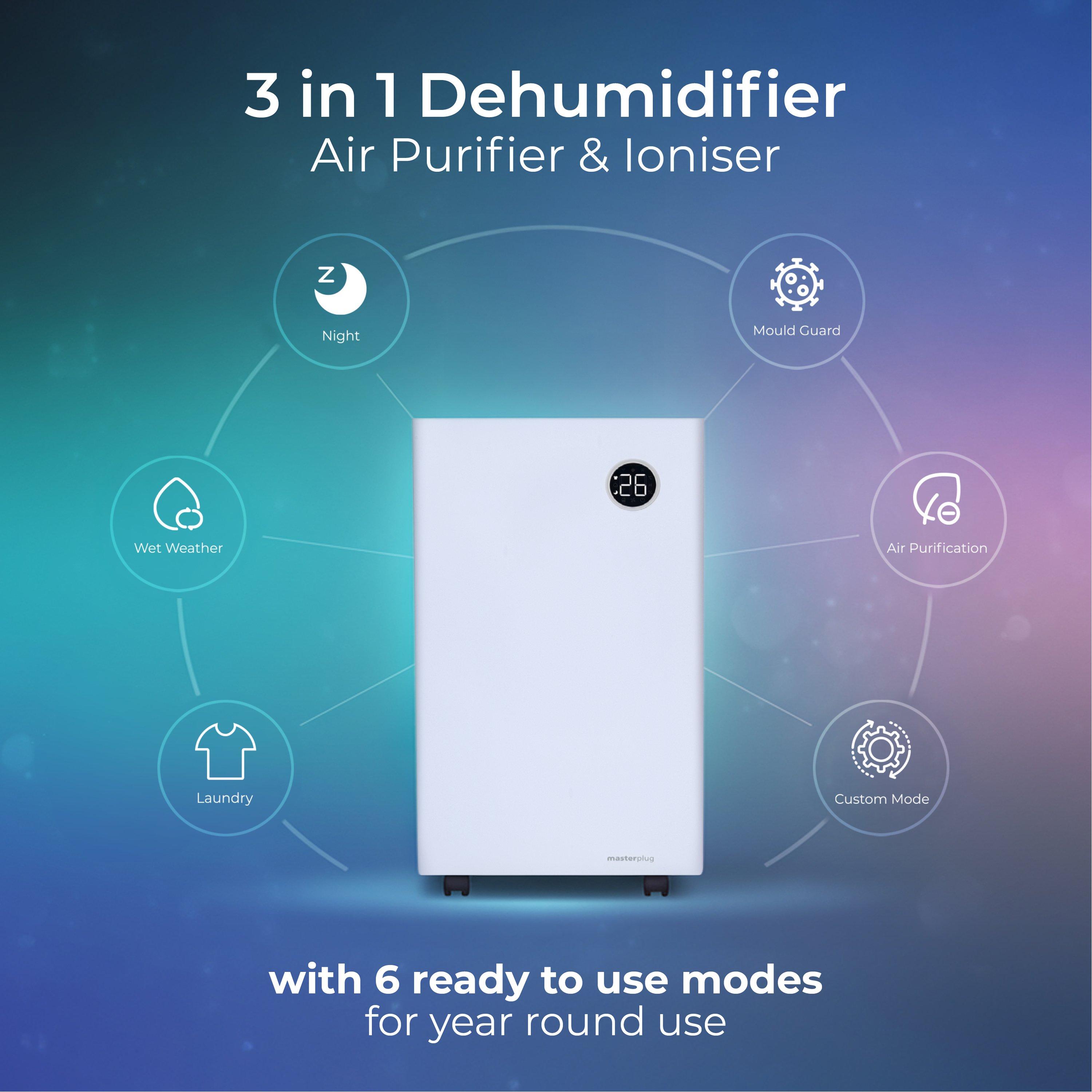 White - Masterplug - Masterplug SmartEnergy Monitoring 20L Dehumidifier - 3