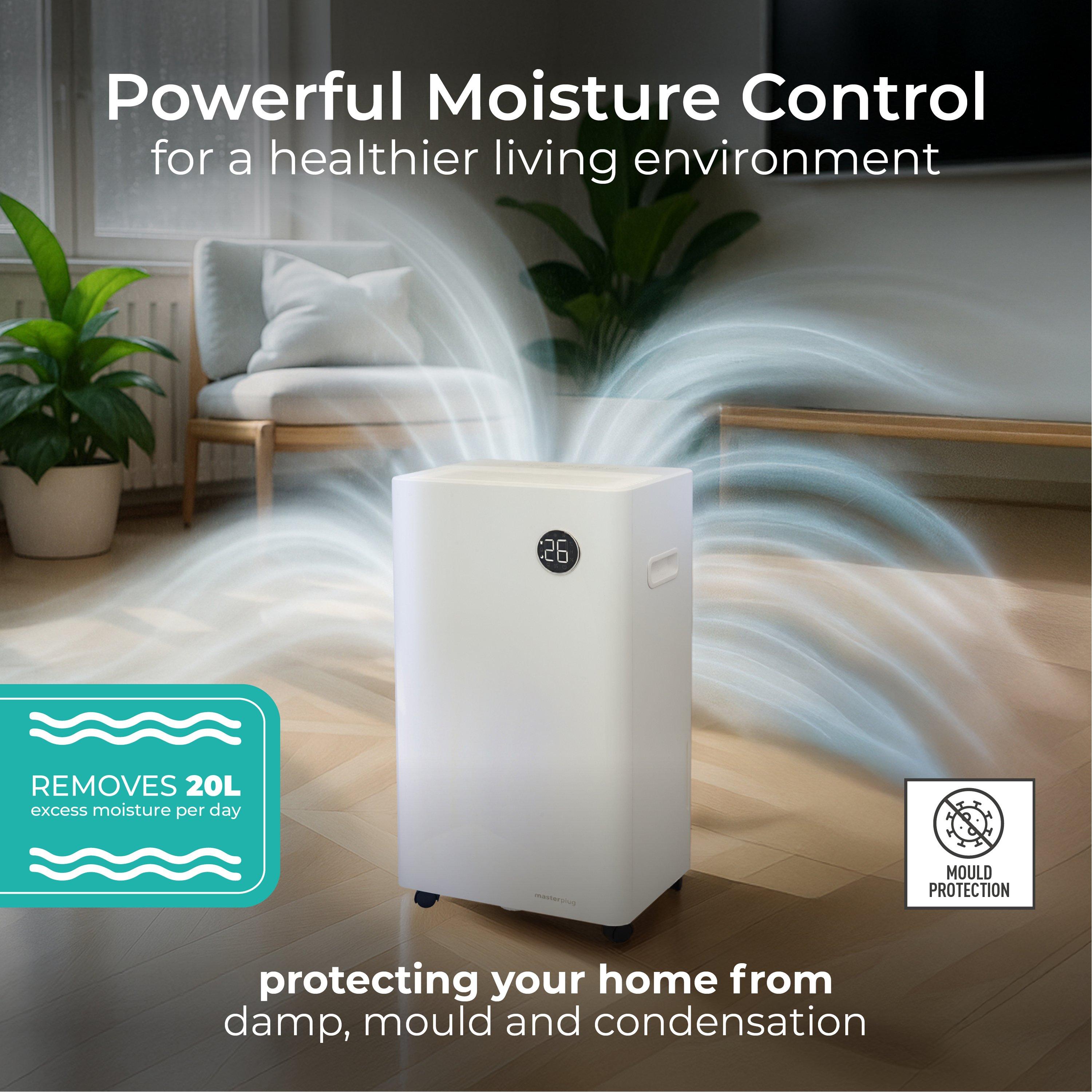 White - Masterplug - Masterplug SmartEnergy Monitoring 20L Dehumidifier - 4