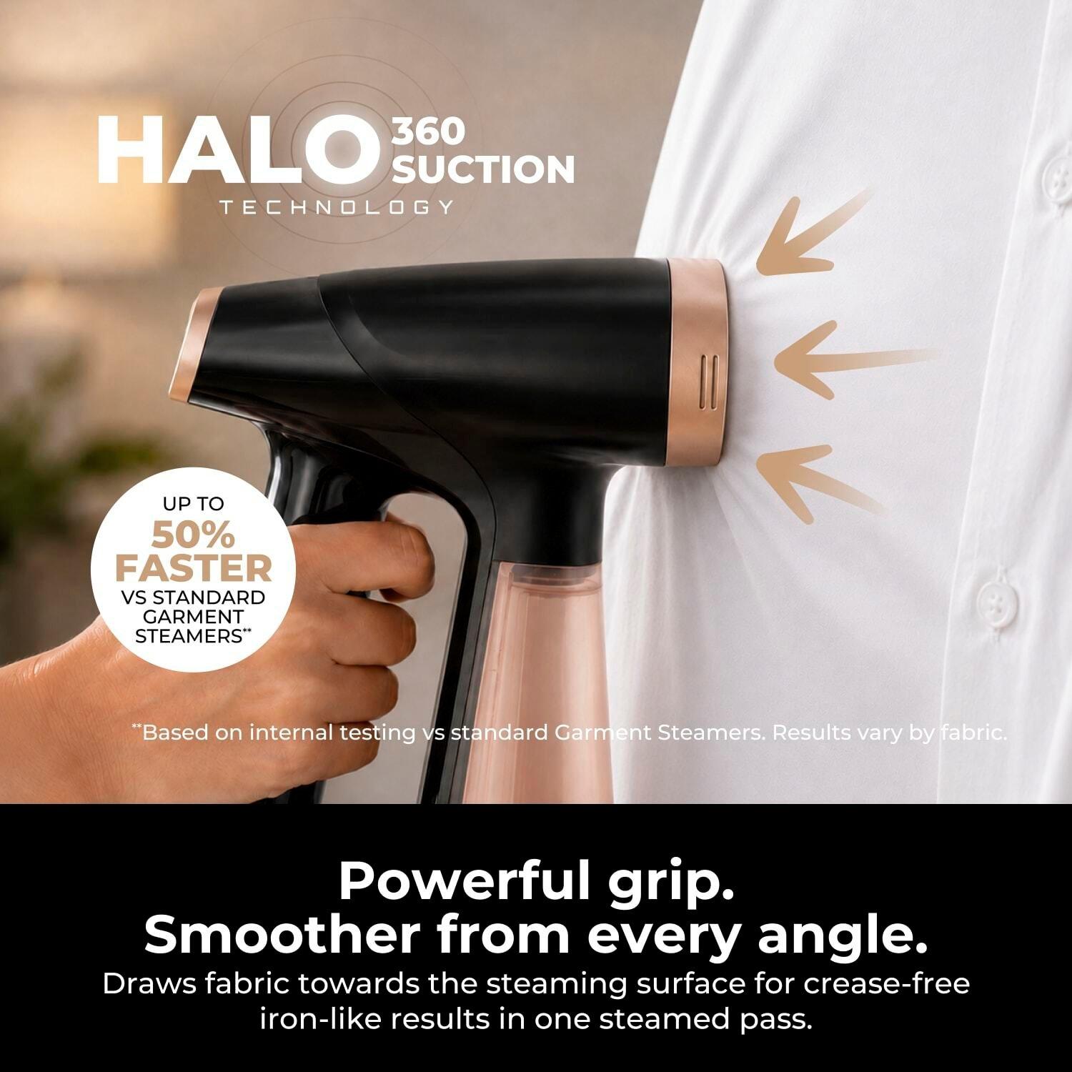 Black & Gold - Tower - Tower HaloSteam Garment Steamer Halo360 Suctiion - 2