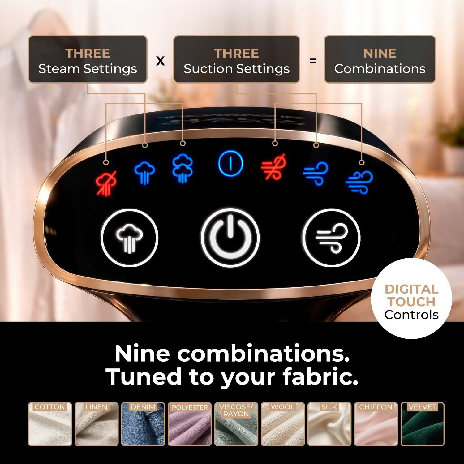 Black & Gold - Tower - Tower HaloSteam Garment Steamer Halo360 Suctiion - 4