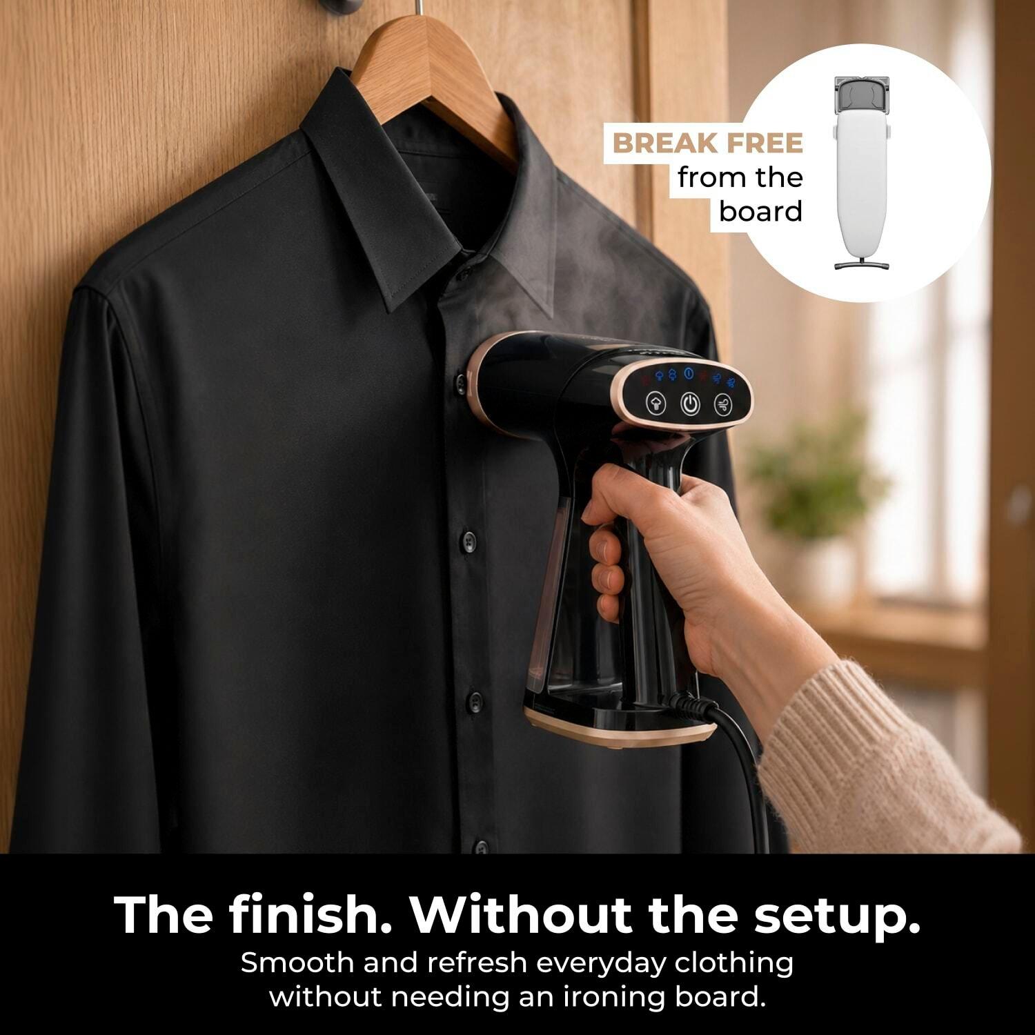 Black & Gold - Tower - Tower HaloSteam Garment Steamer Halo360 Suctiion - 5