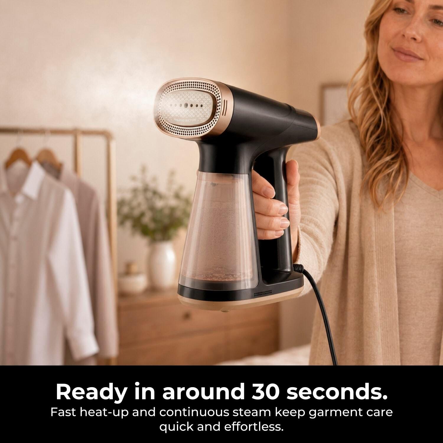 Black & Gold - Tower - Tower HaloSteam Garment Steamer Halo360 Suctiion - 7