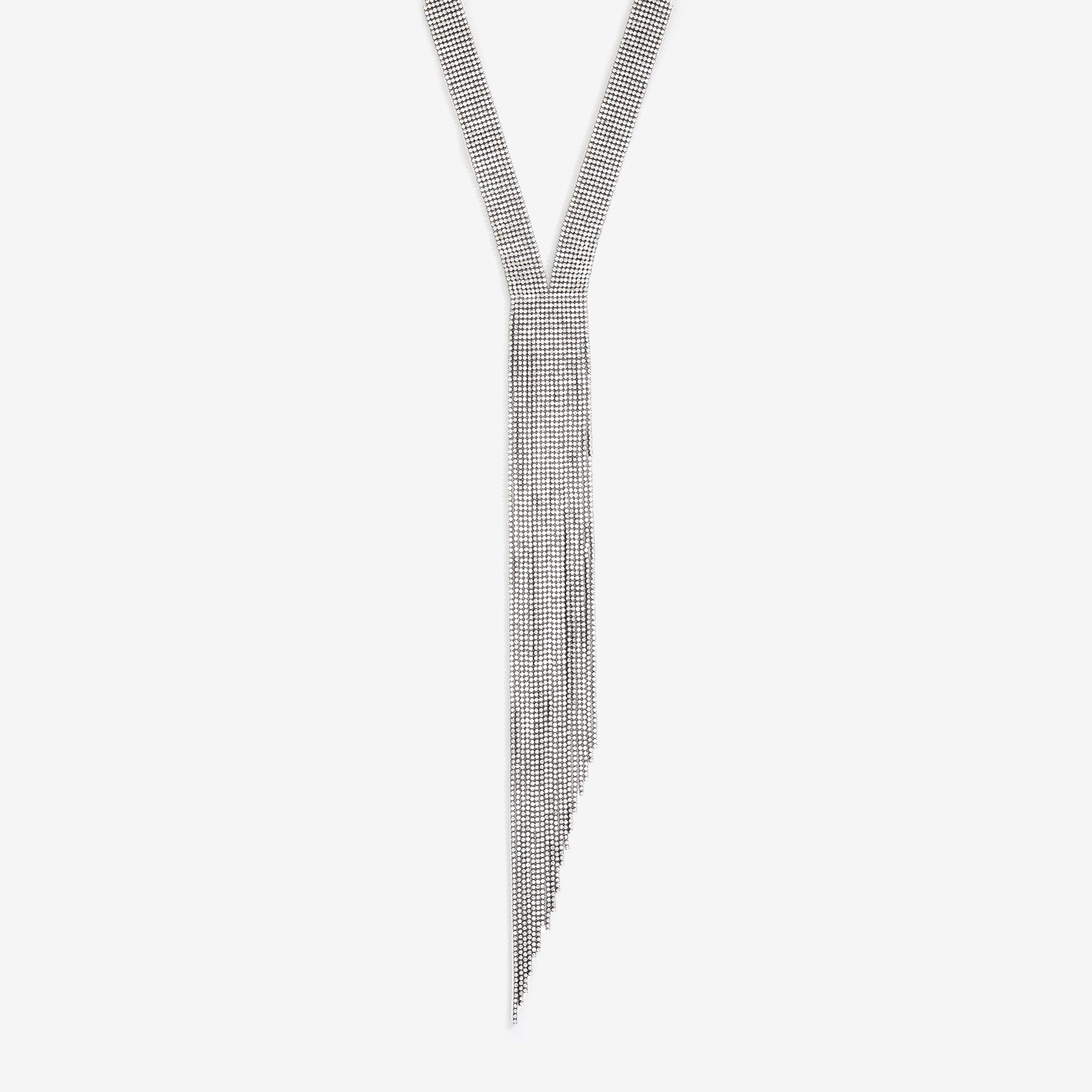 Black - Mood - Hematite Crystal Long Y Drop Statement Necklace - 1