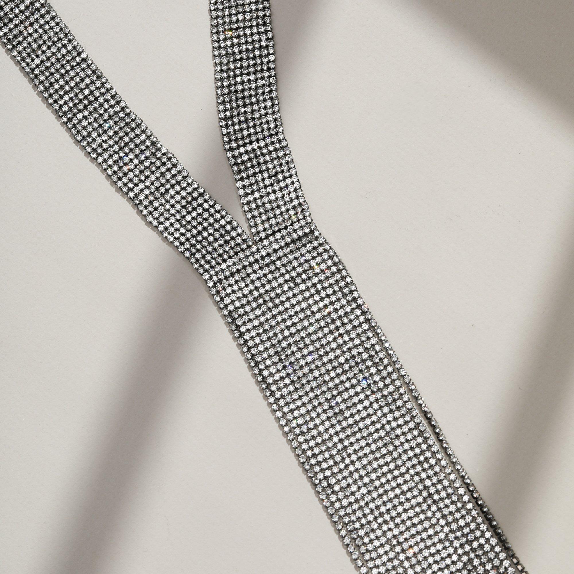 Black - Mood - Hematite Crystal Long Y Drop Statement Necklace - 2