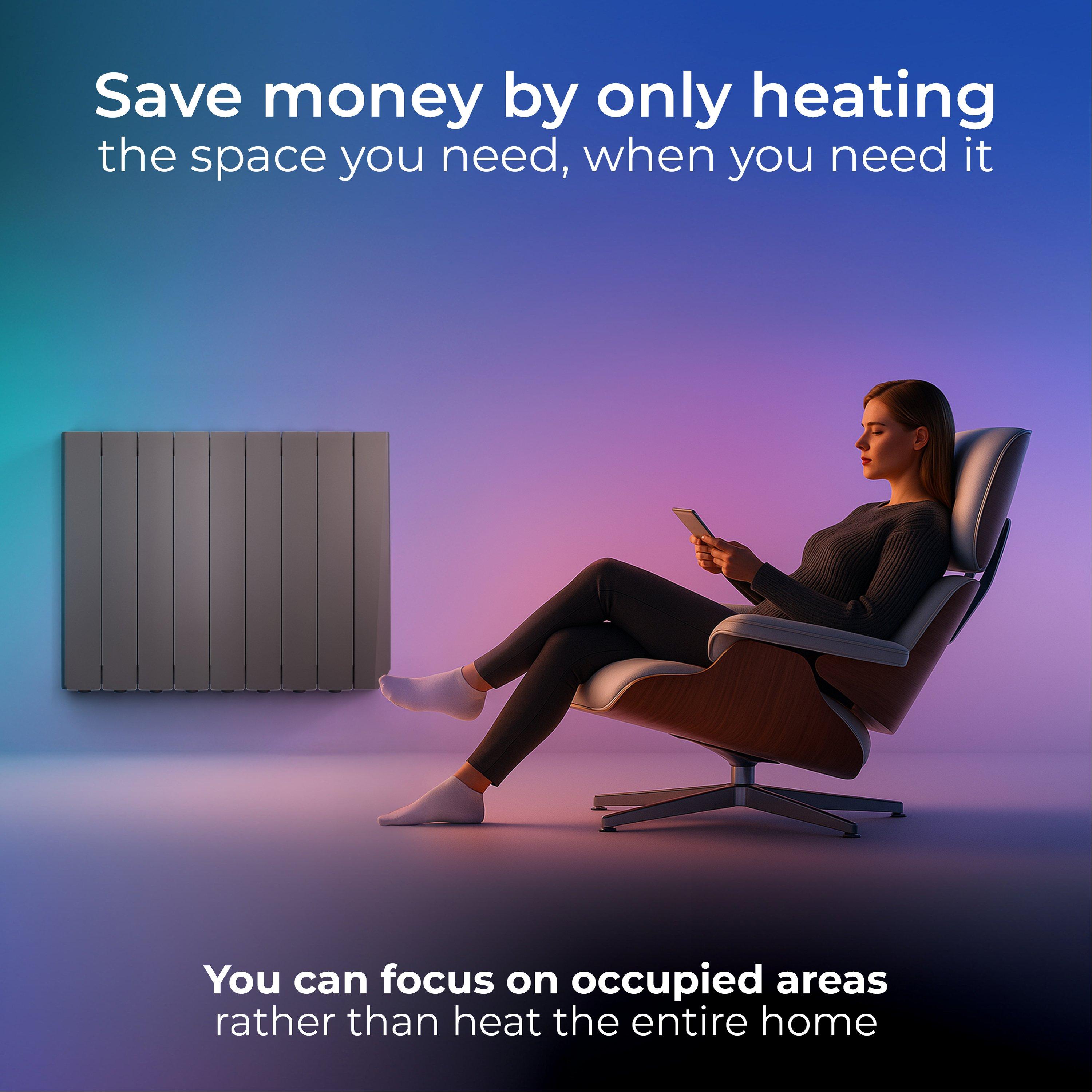 Anthracite Grey - Masterplug - Masterplug Smart Oil Radiator 1500W - 3