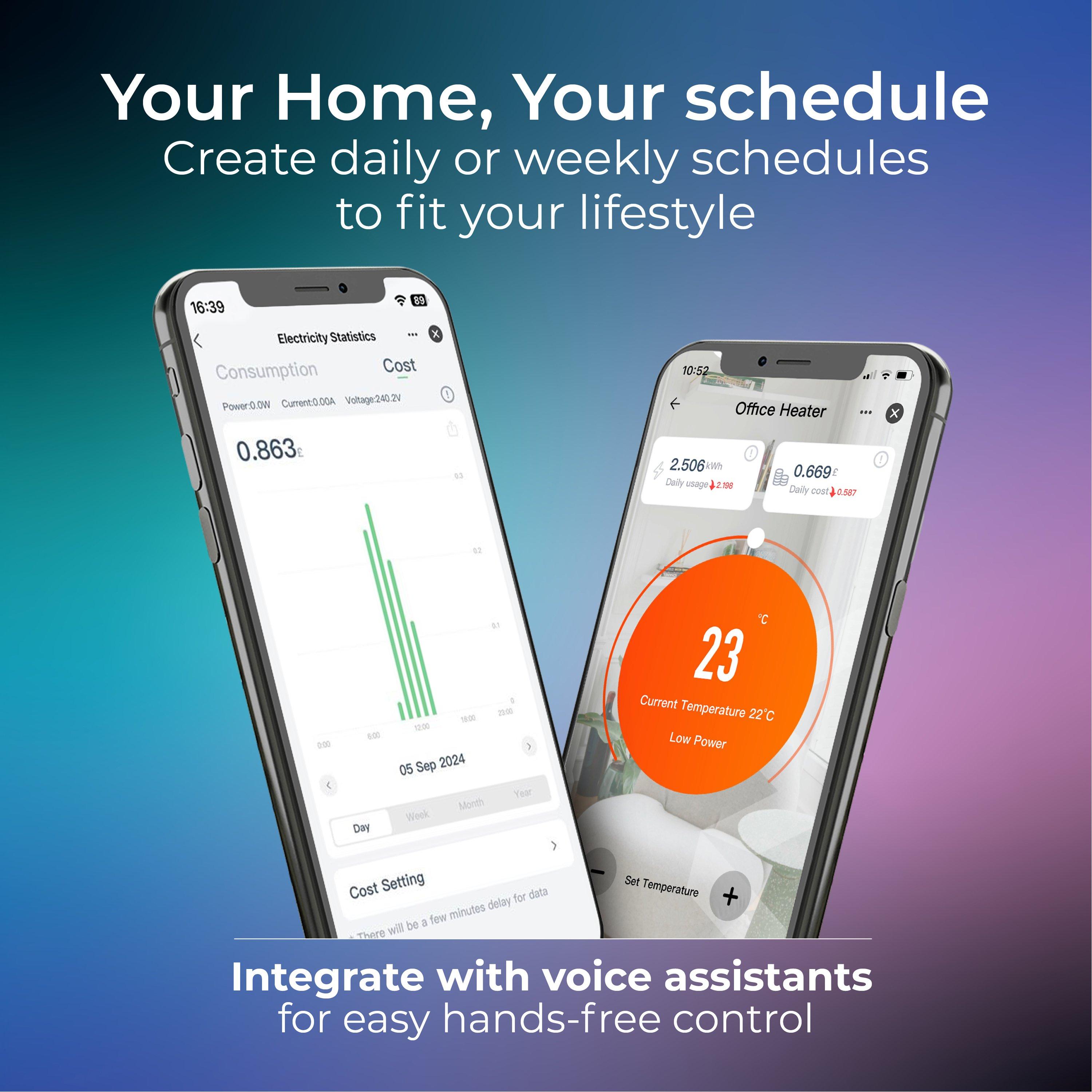 Anthracite Grey - Masterplug - Masterplug Smart Oil Radiator 1500W - 6