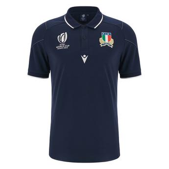 Macron Italy Rugby Polo Shirt 2023 2024 Adults