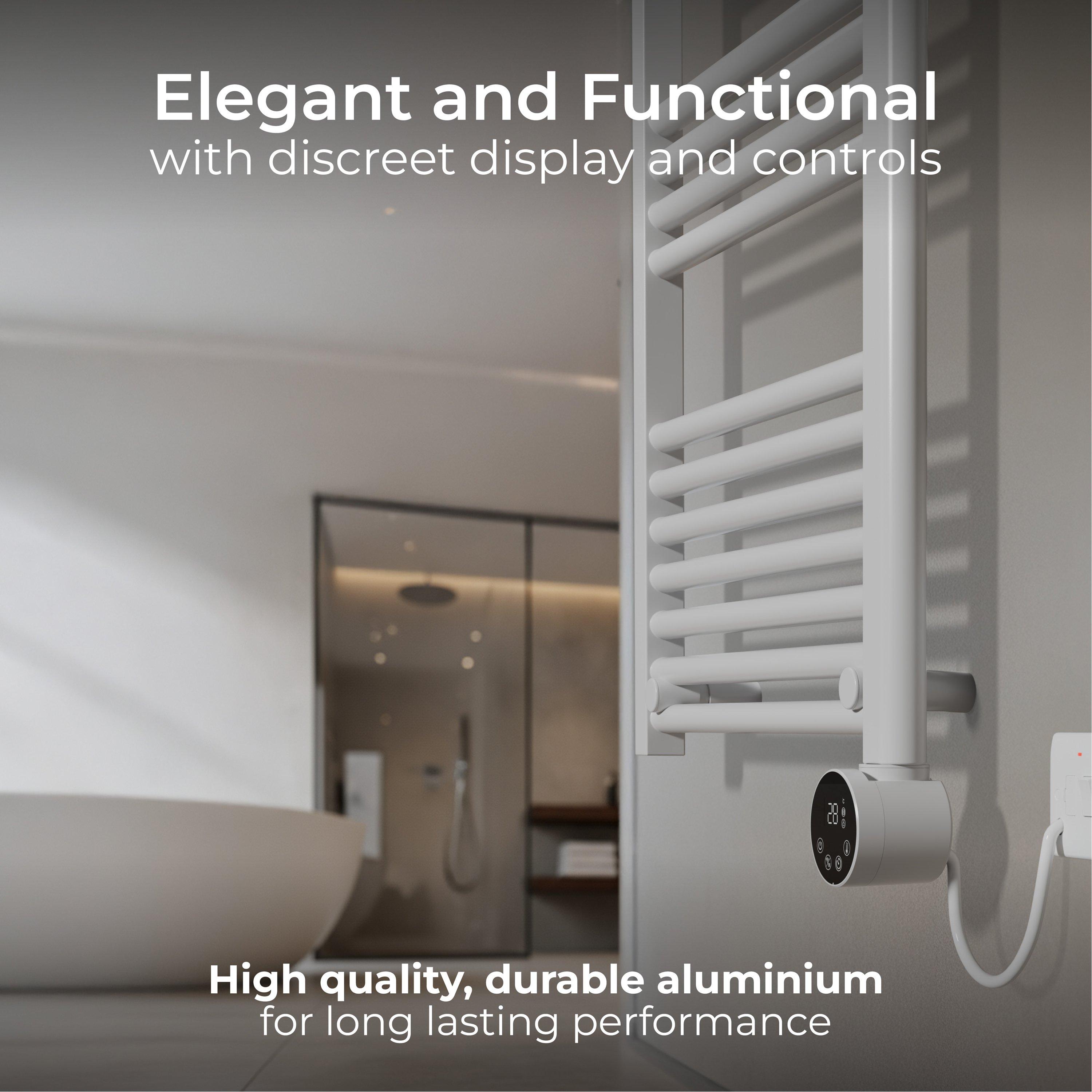 White - Masterplug - Masterplug SmartEnergy Monitoring Towel Rail 500W - 4