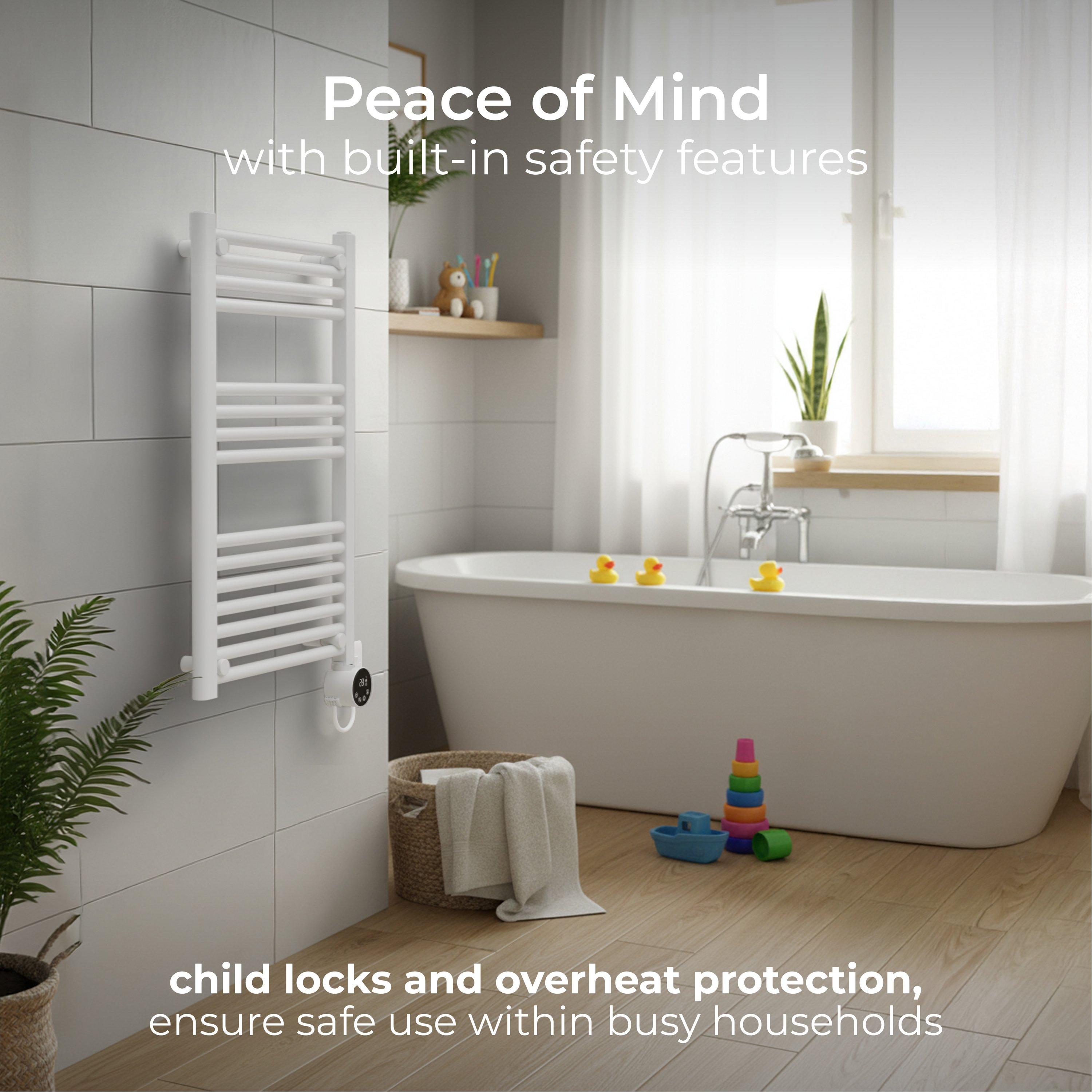 White - Masterplug - Masterplug SmartEnergy Monitoring Towel Rail 500W - 5