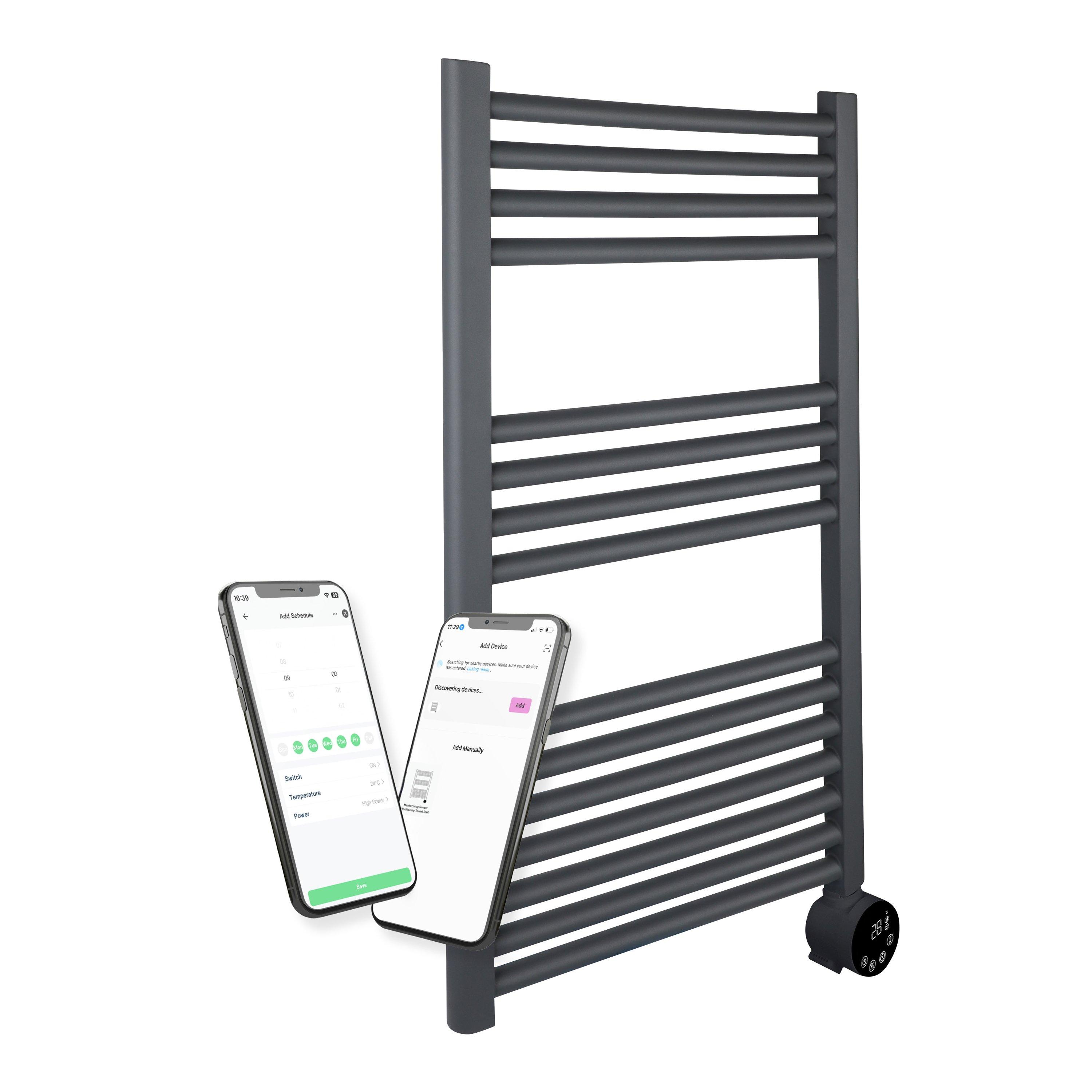 Anthracite Grey - Masterplug - Masterplug SmartEnergy Monitoring Towel Rail 500W - 1