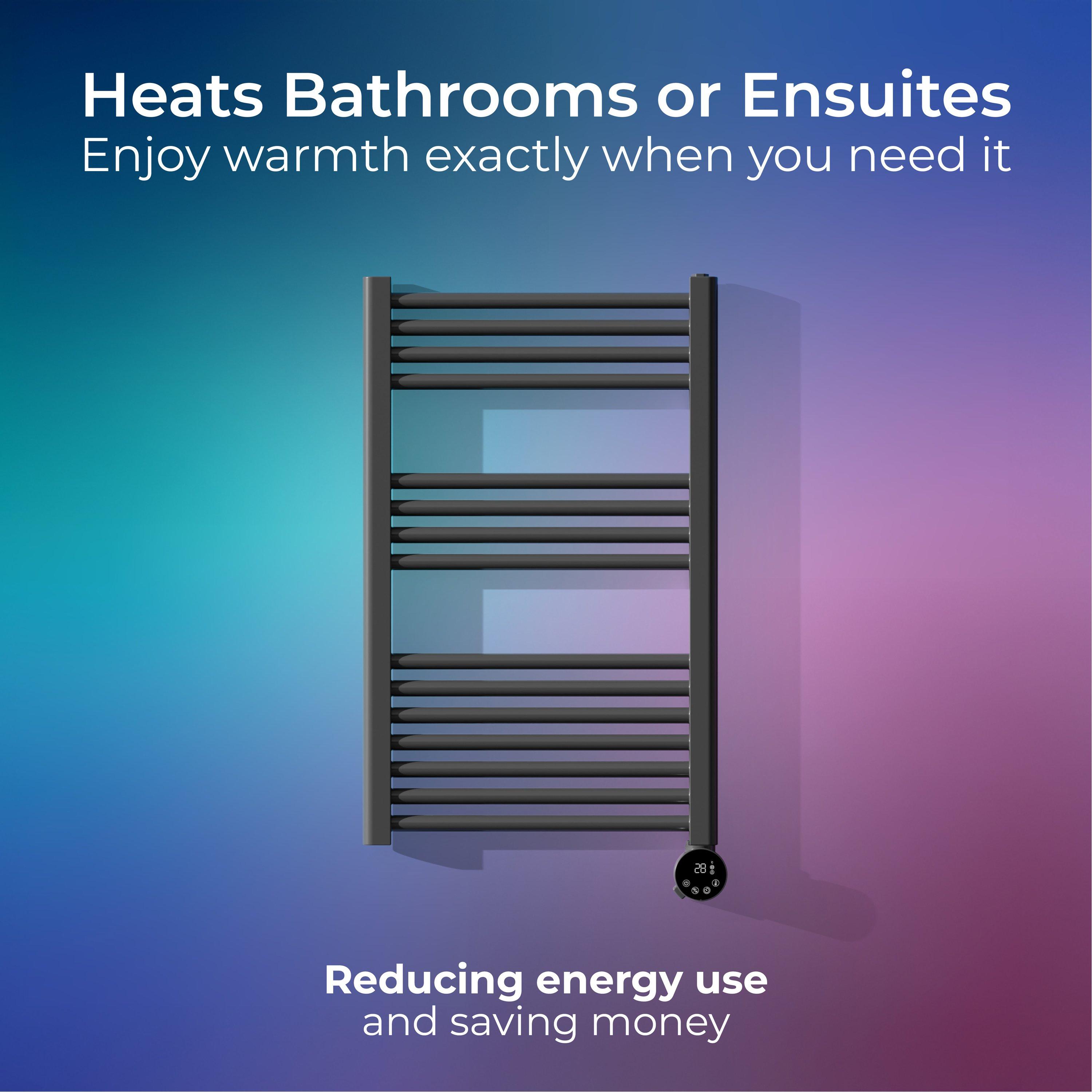 Anthracite Grey - Masterplug - Masterplug SmartEnergy Monitoring Towel Rail 500W - 3