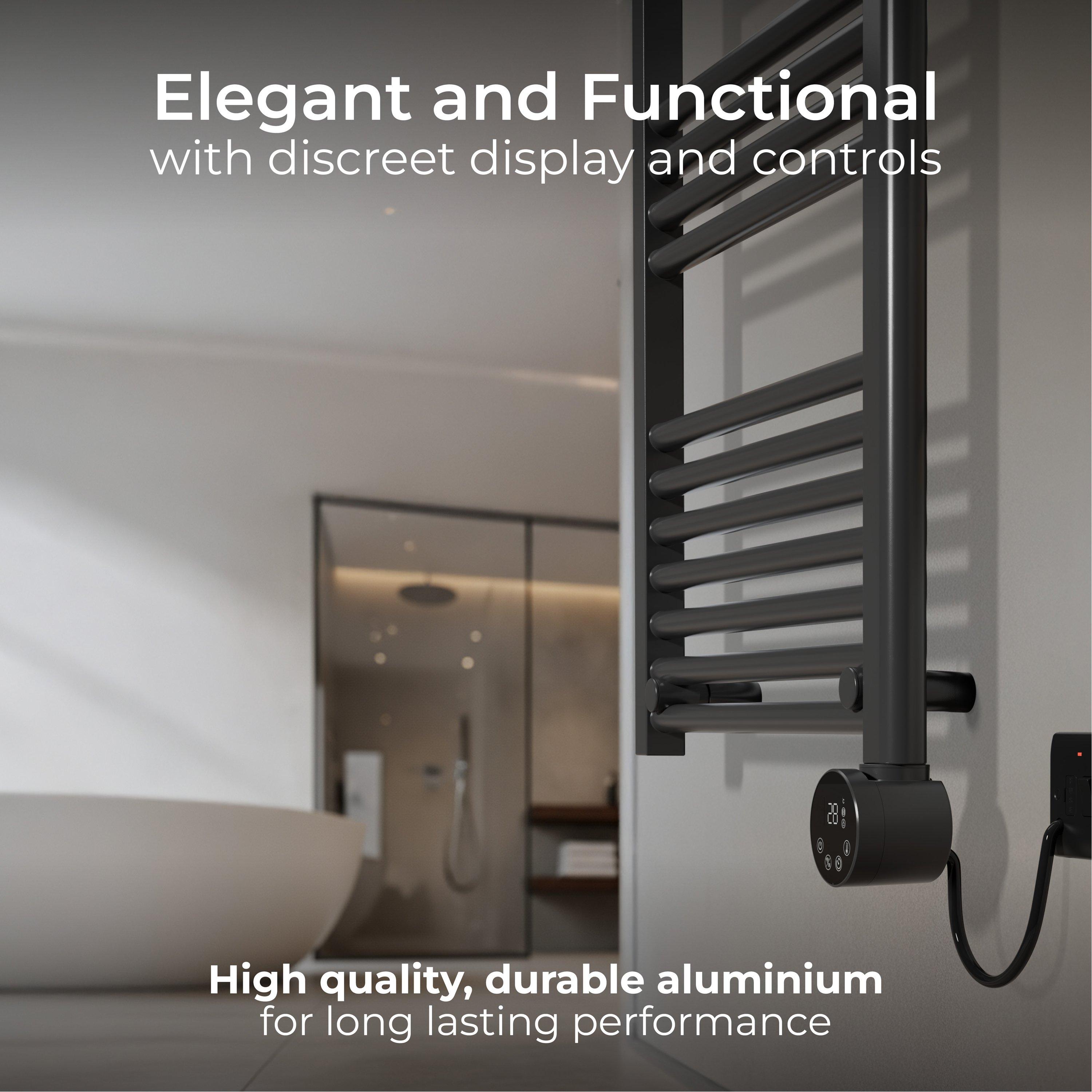 Anthracite Grey - Masterplug - Masterplug SmartEnergy Monitoring Towel Rail 500W - 4
