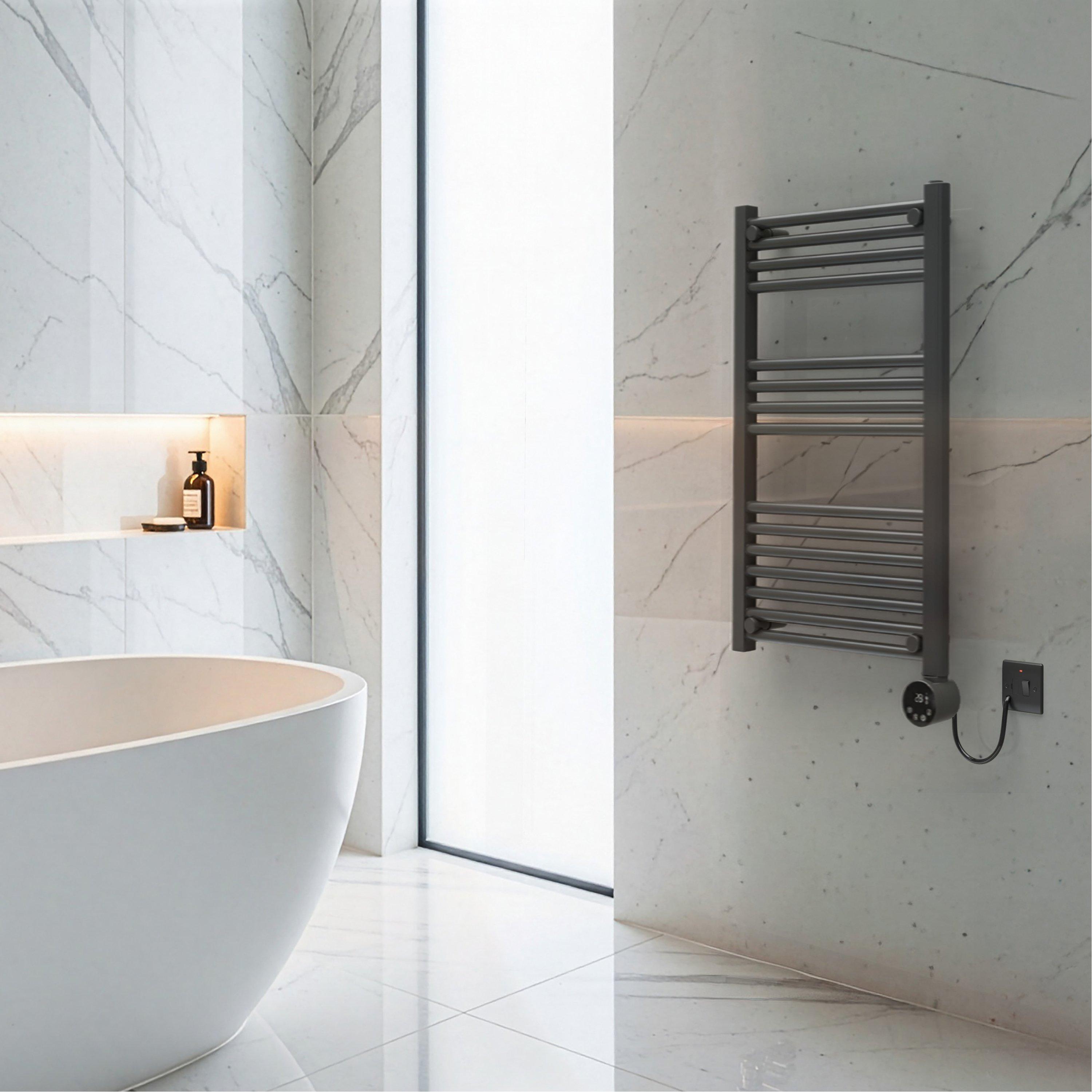 Anthracite Grey - Masterplug - Masterplug SmartEnergy Monitoring Towel Rail 500W - 7