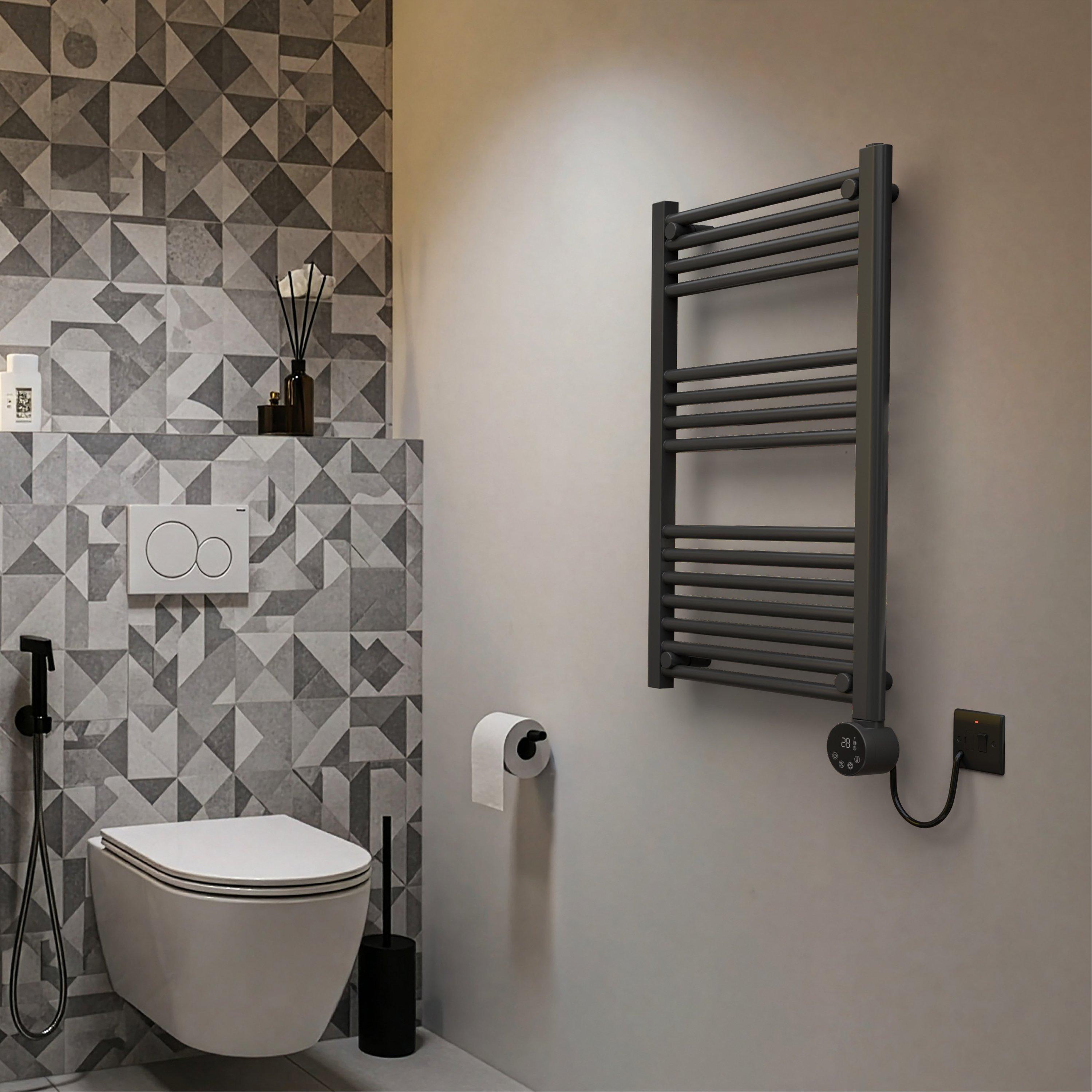 Anthracite Grey - Masterplug - Masterplug SmartEnergy Monitoring Towel Rail 500W - 8