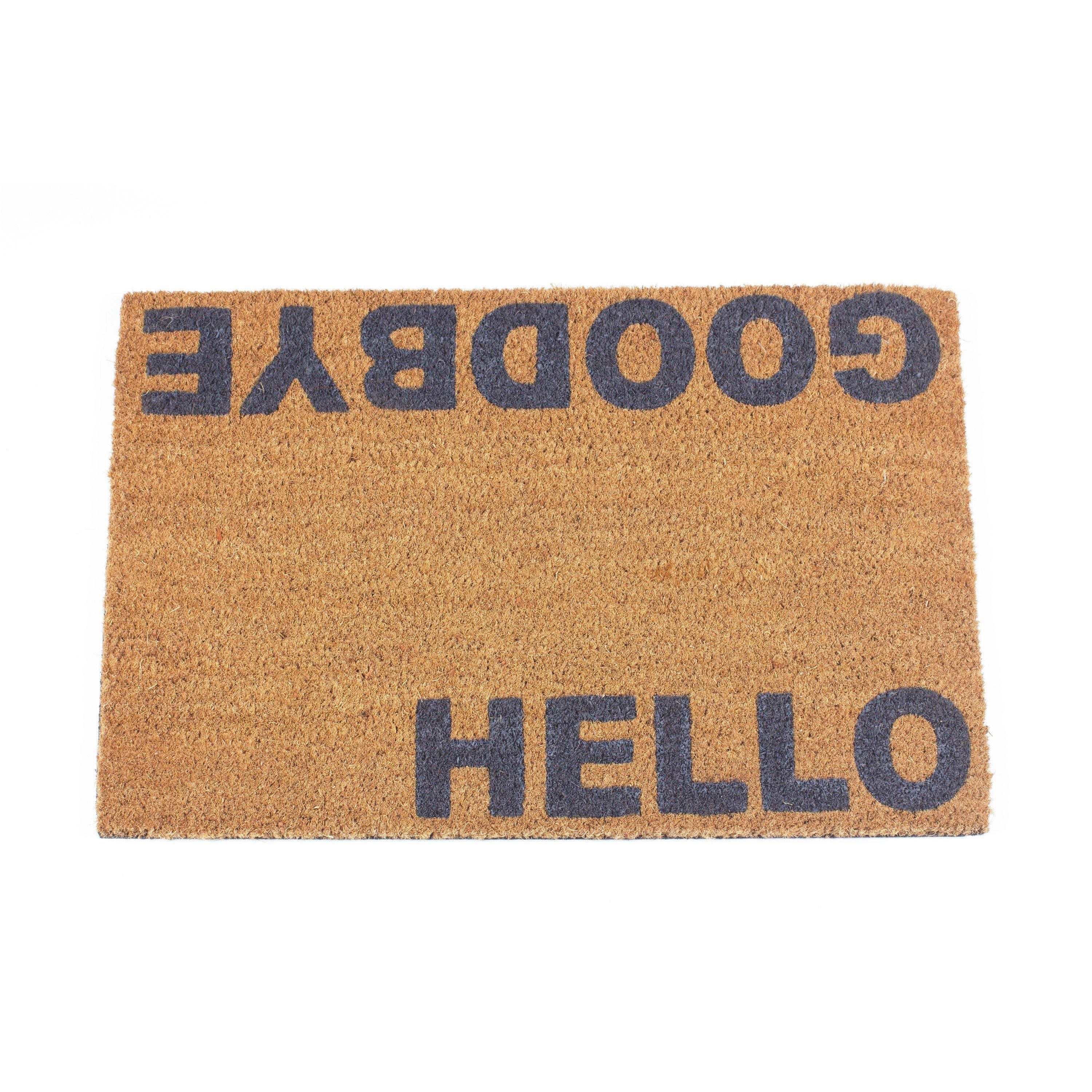 Arthouse Astley Hello Goodbye Printed Neutral Doormat 40x60