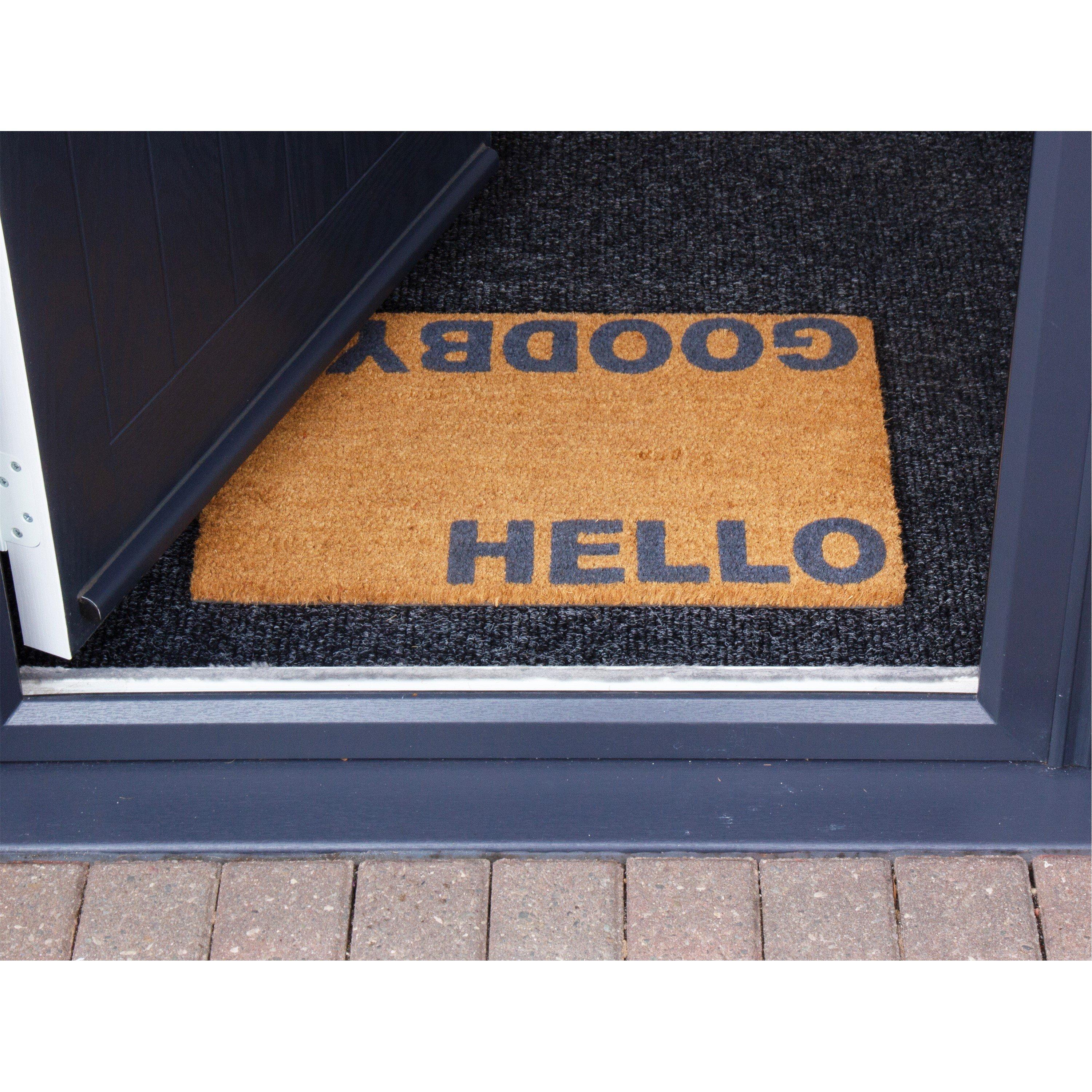 Neutral - Arthouse - Astley Hello Goodbye Printed Neutral Doormat 40x60 - 3