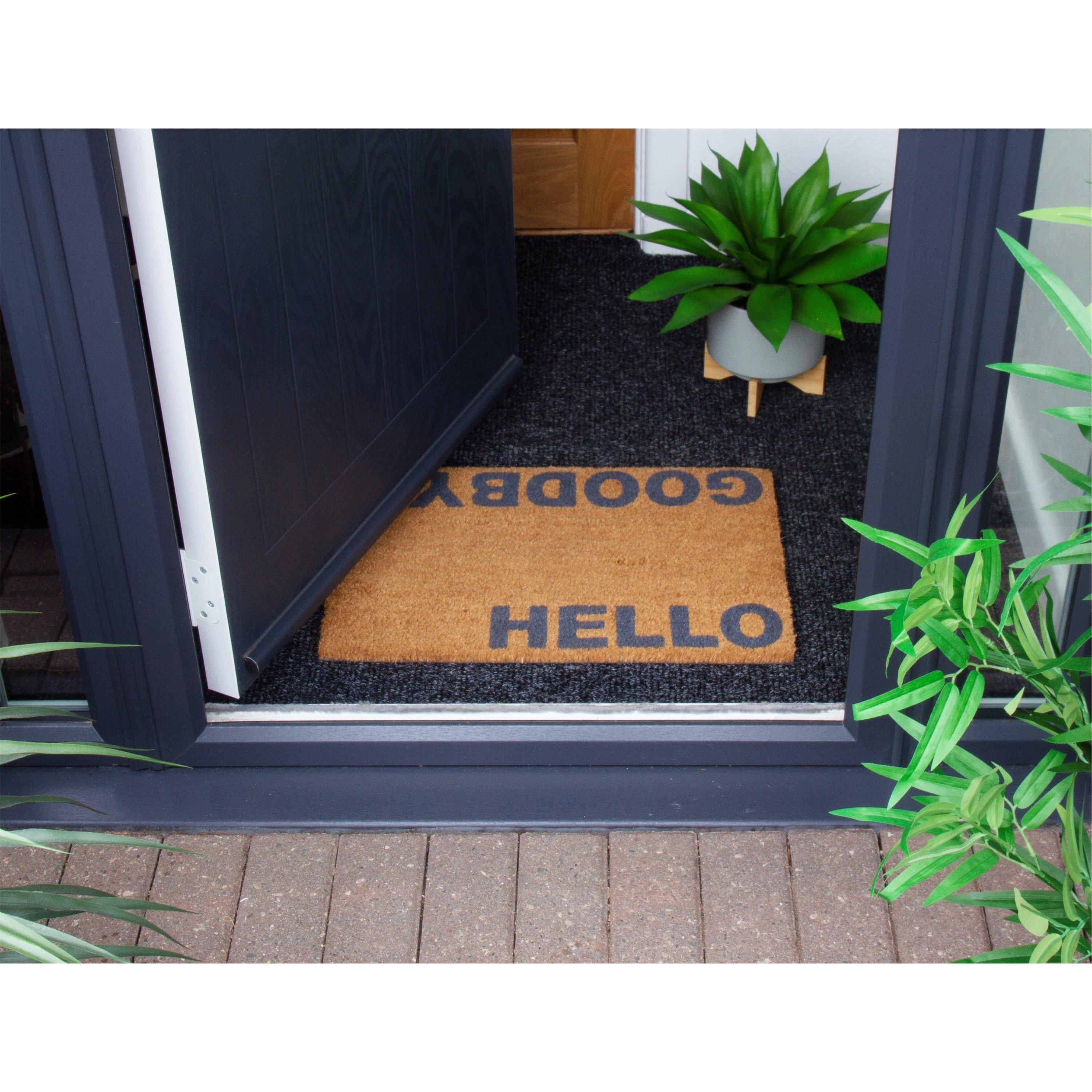 Neutral - Arthouse - Astley Hello Goodbye Printed Neutral Doormat 40x60 - 4