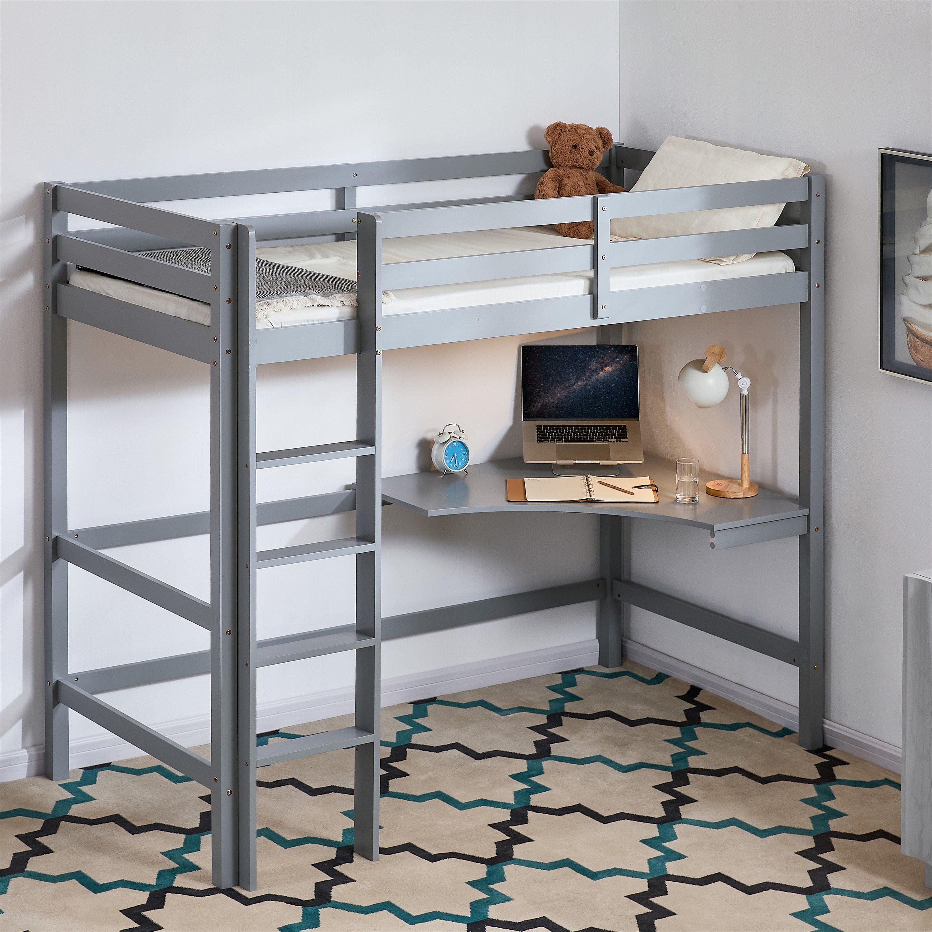 Grey - Lassic - Sydney Kids Bunk Bed Desk & Mattress Set - 4