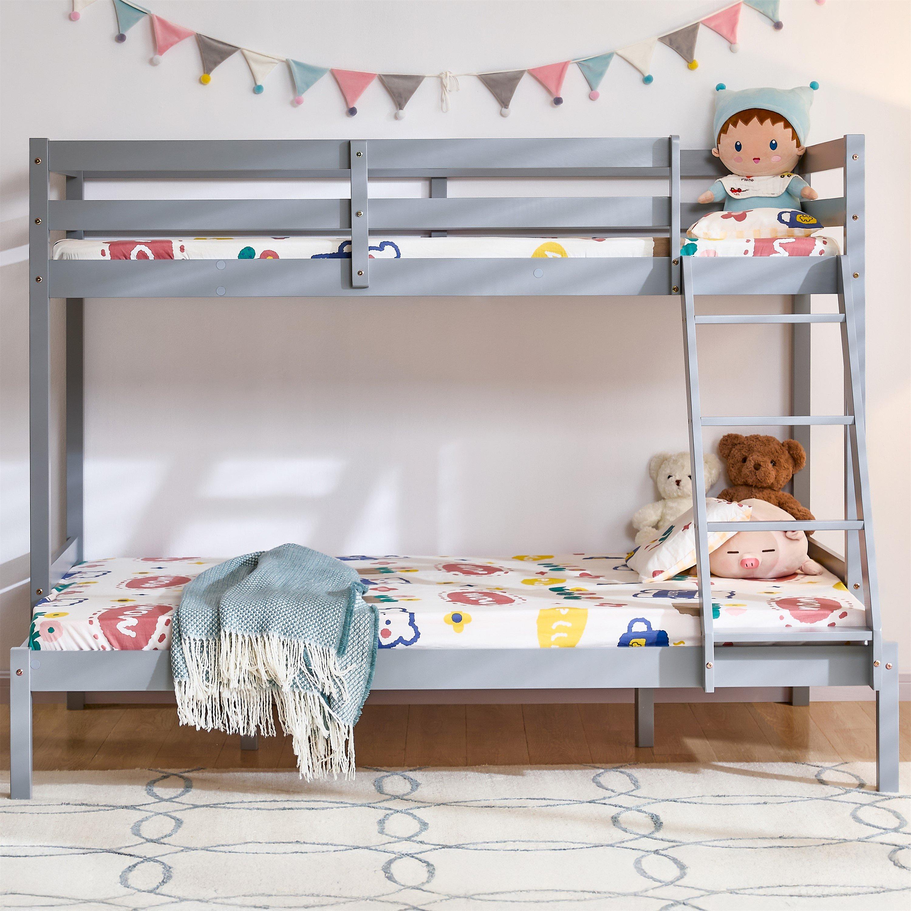 Grey - Lassic - Syndey Kids Triple Sleeper Bunk Bed & Mattress Set - 3