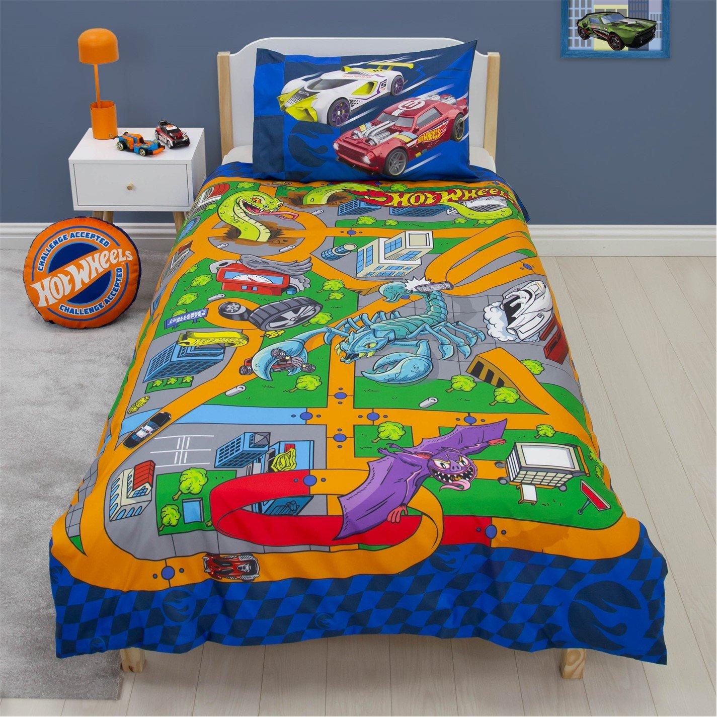 Multi - Hot Wheels - Hot Wheels Playful Single Panel Duvet - 1