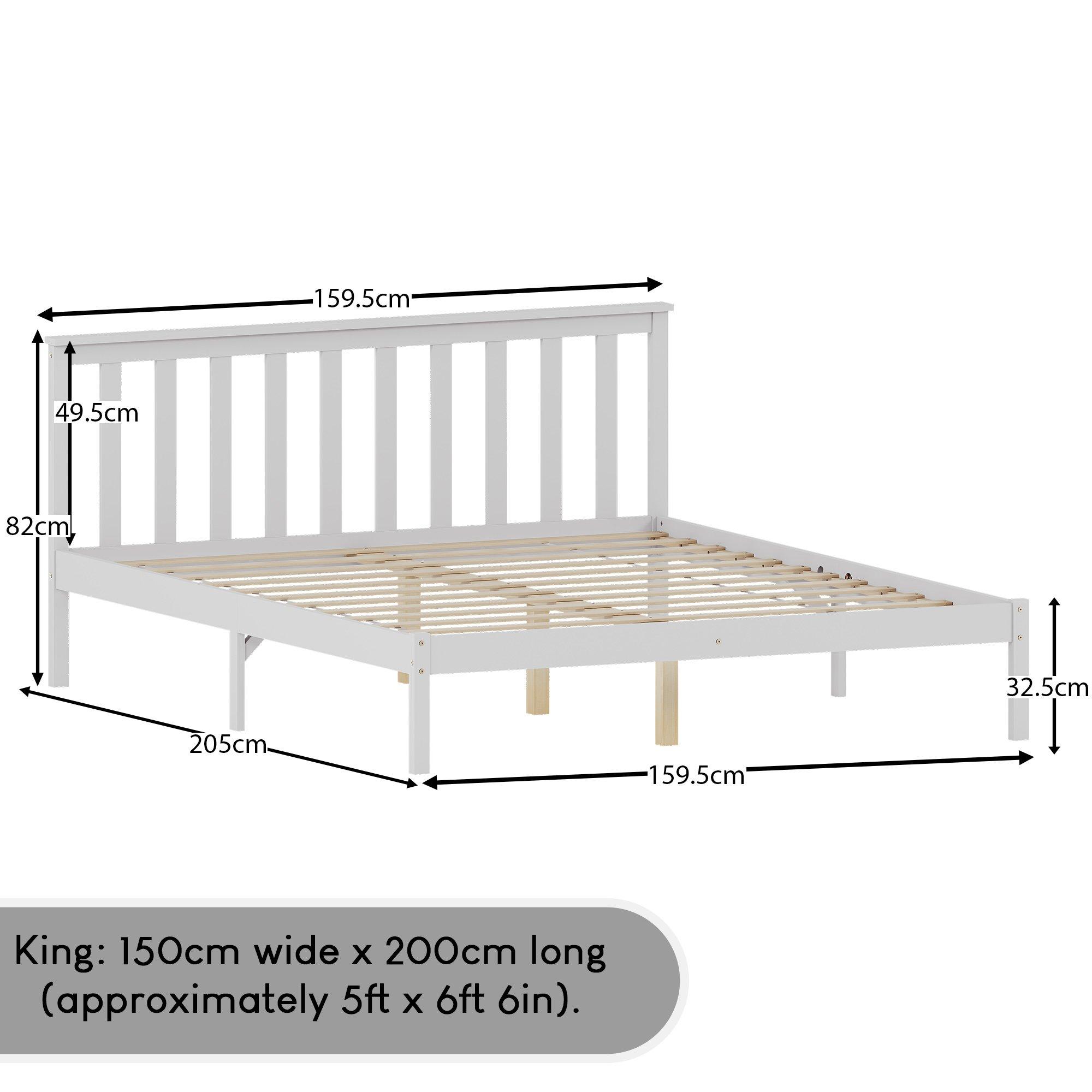 White - Lassic - Milan King Size Low Foot Wooden Bed & Mattress Set - 2