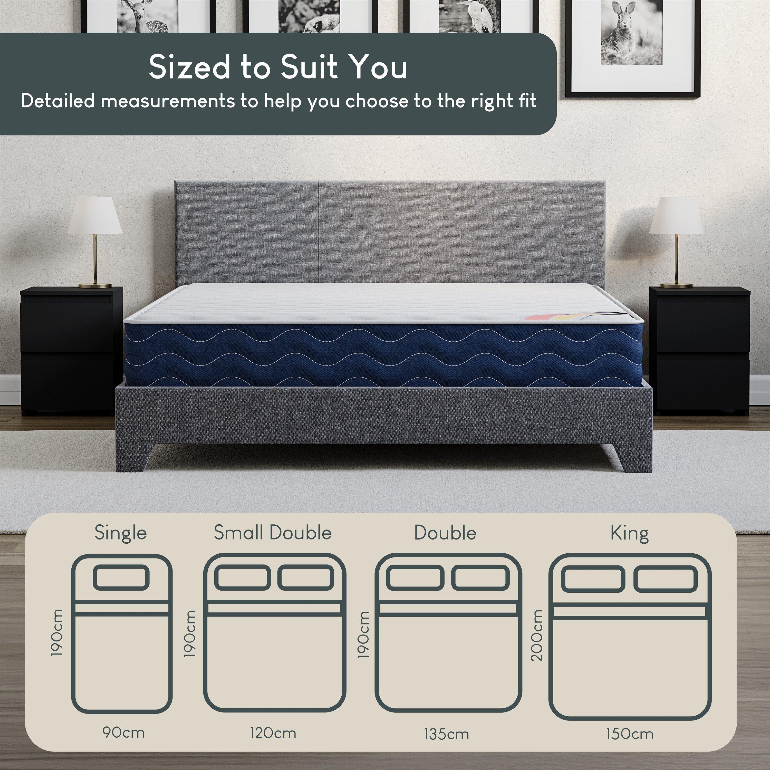 White & Pine - Lassic - Milan King Size Low Foot Wooden Bed & Mattress Set - 9