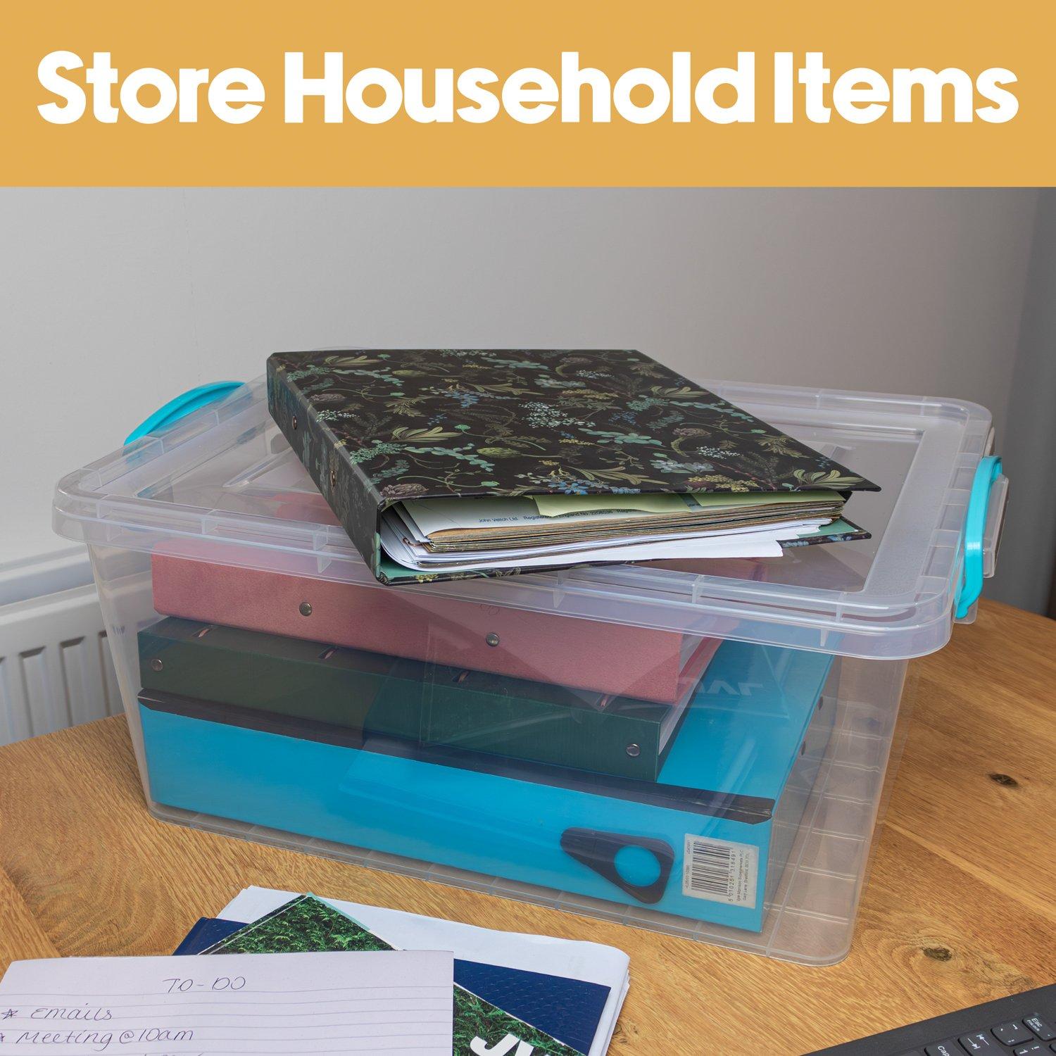 Clear - JVL - Clip Lid Plastic Storage Boxes 25L - S/3 - 3