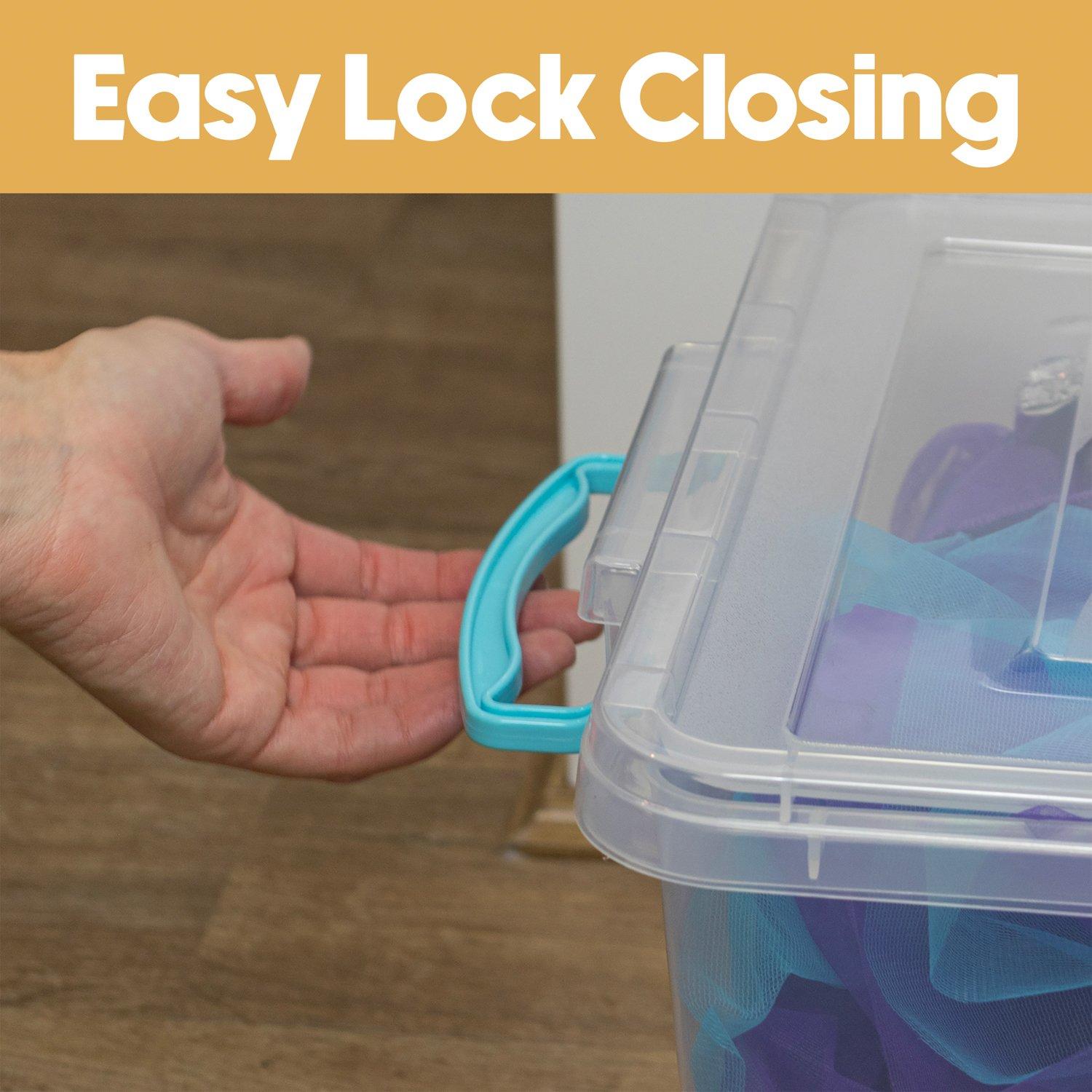 Clear - JVL - Clip Lid Plastic Storage Boxes 25L - S/3 - 4