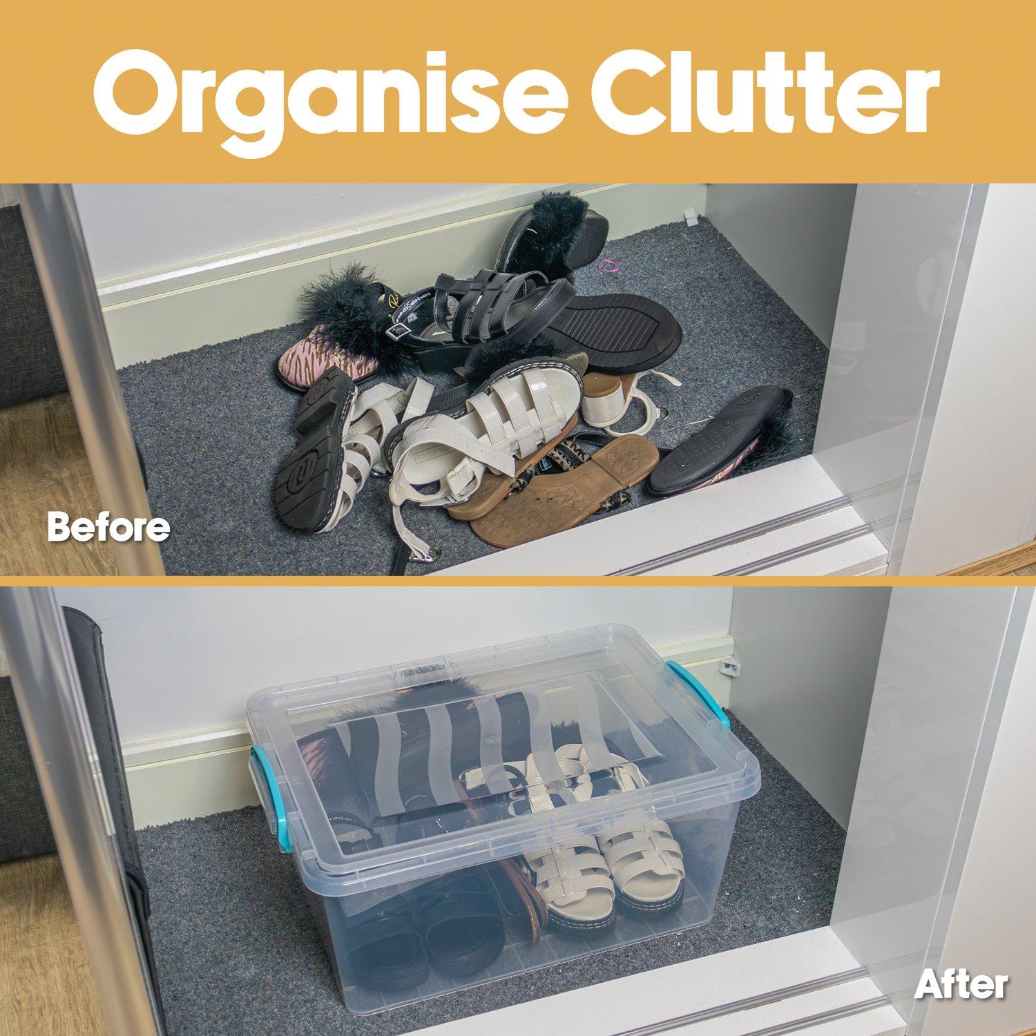 Clear - JVL - Clip Lid Plastic Storage Boxes 25L - S/3 - 5