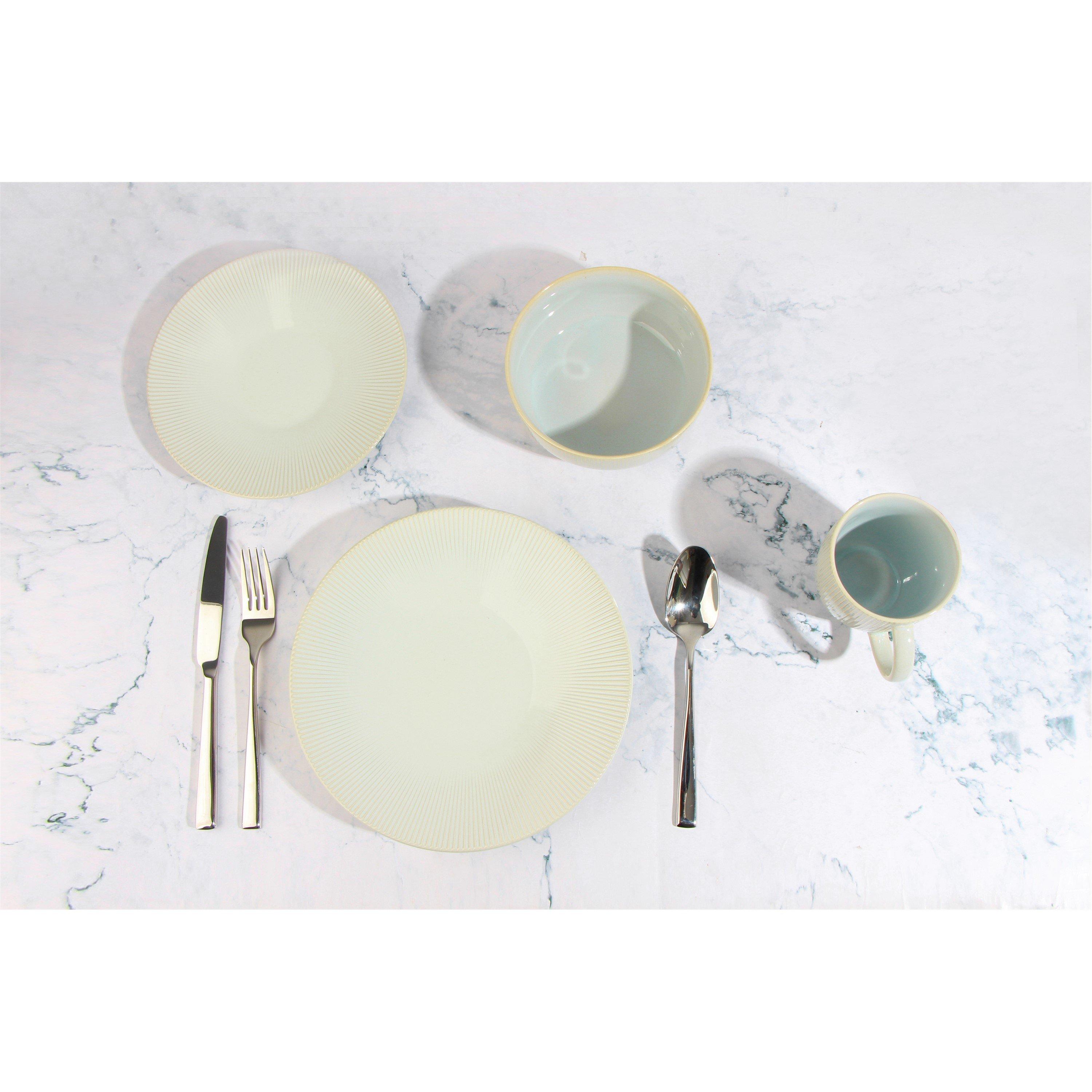 Cream - Waterside - 16pc Reactive Glaze Cream Dinner Set - 3