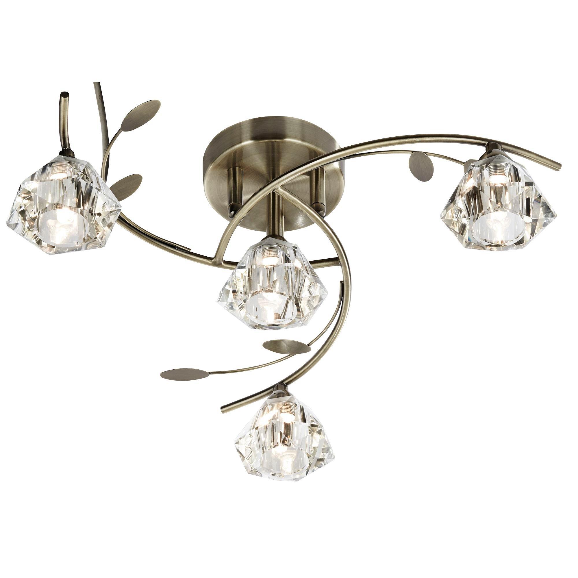 Antique Brass - Lighting Collection - Aurelia 4Lt Semi-Flush Ceiling Light - Antique Bra - 2