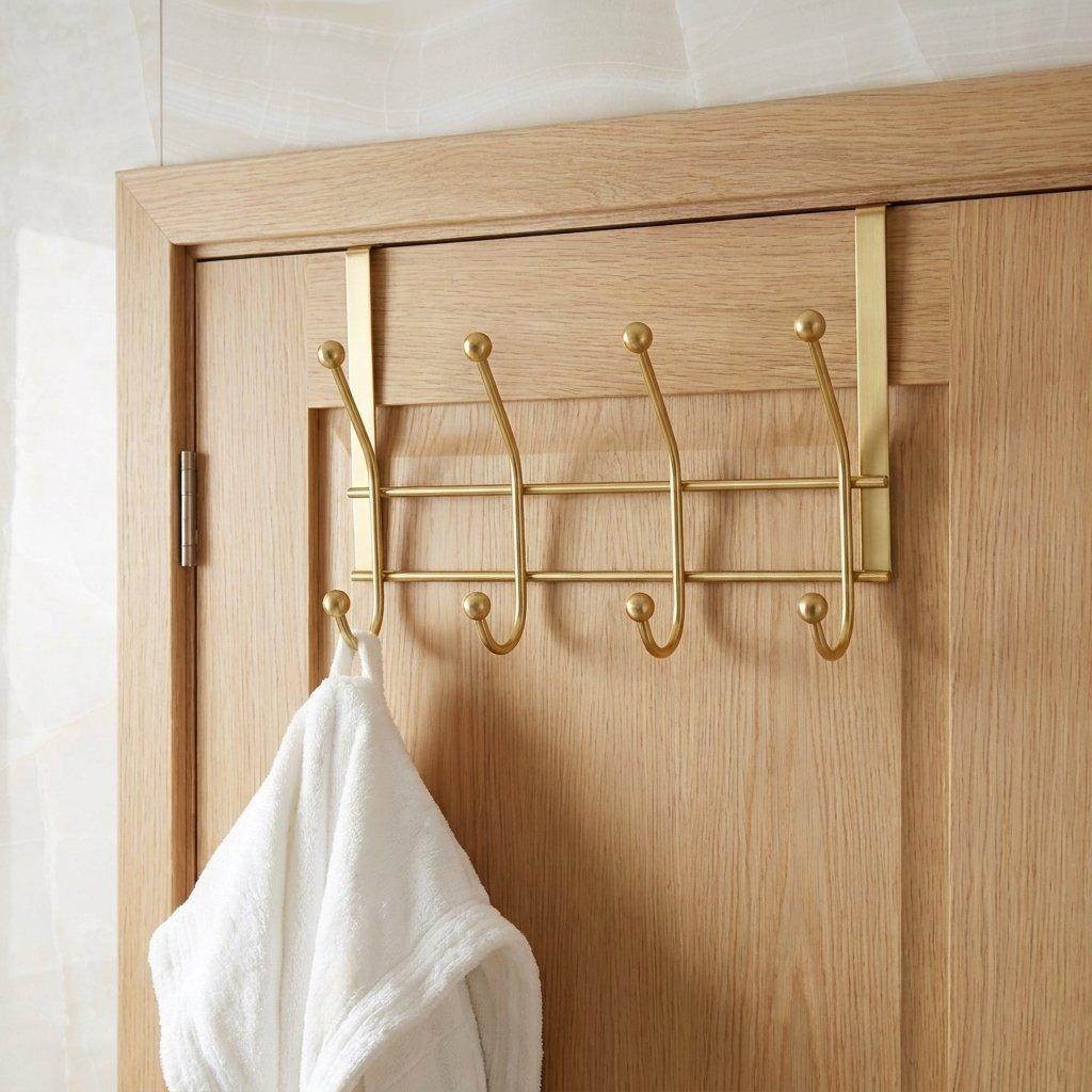 Gold - Croydex - Gold Over Door Multi Hooks - 1