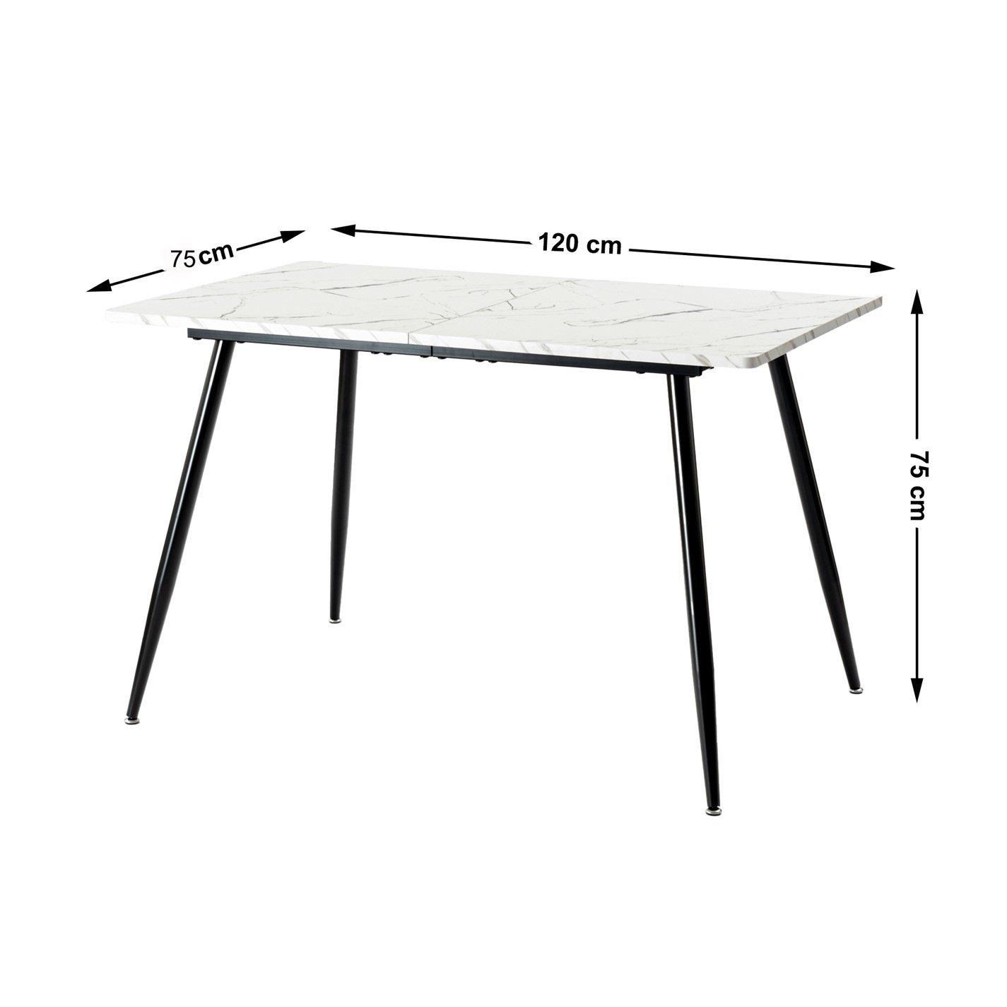 White - Urban Meuble - Elegant Dining Table Marble-Textured - 4