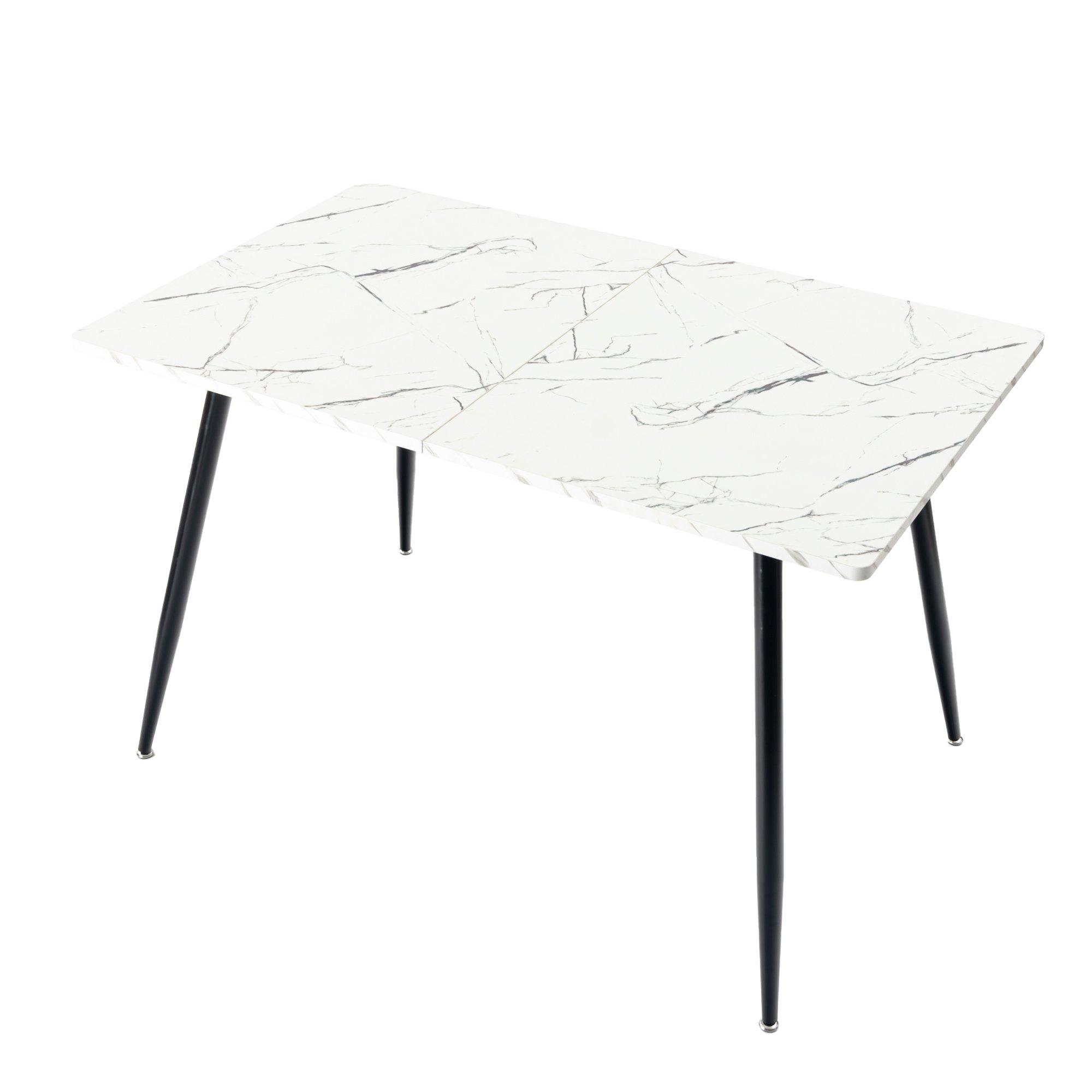 White - Urban Meuble - Elegant Dining Table Marble-Textured - 8