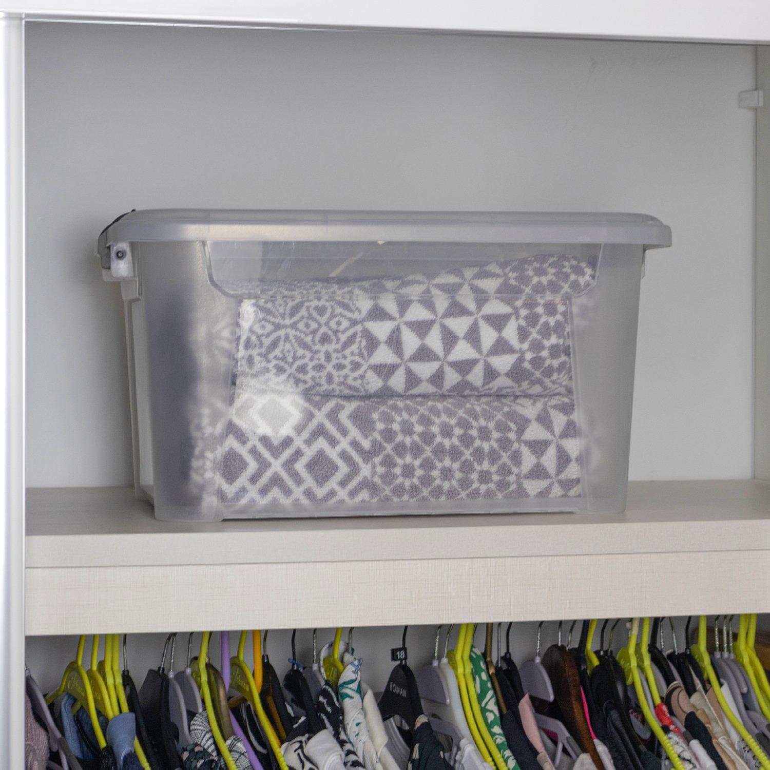 Clear - JVL - Clip Lid Plastic Storage Box 30L -S/3 - 5