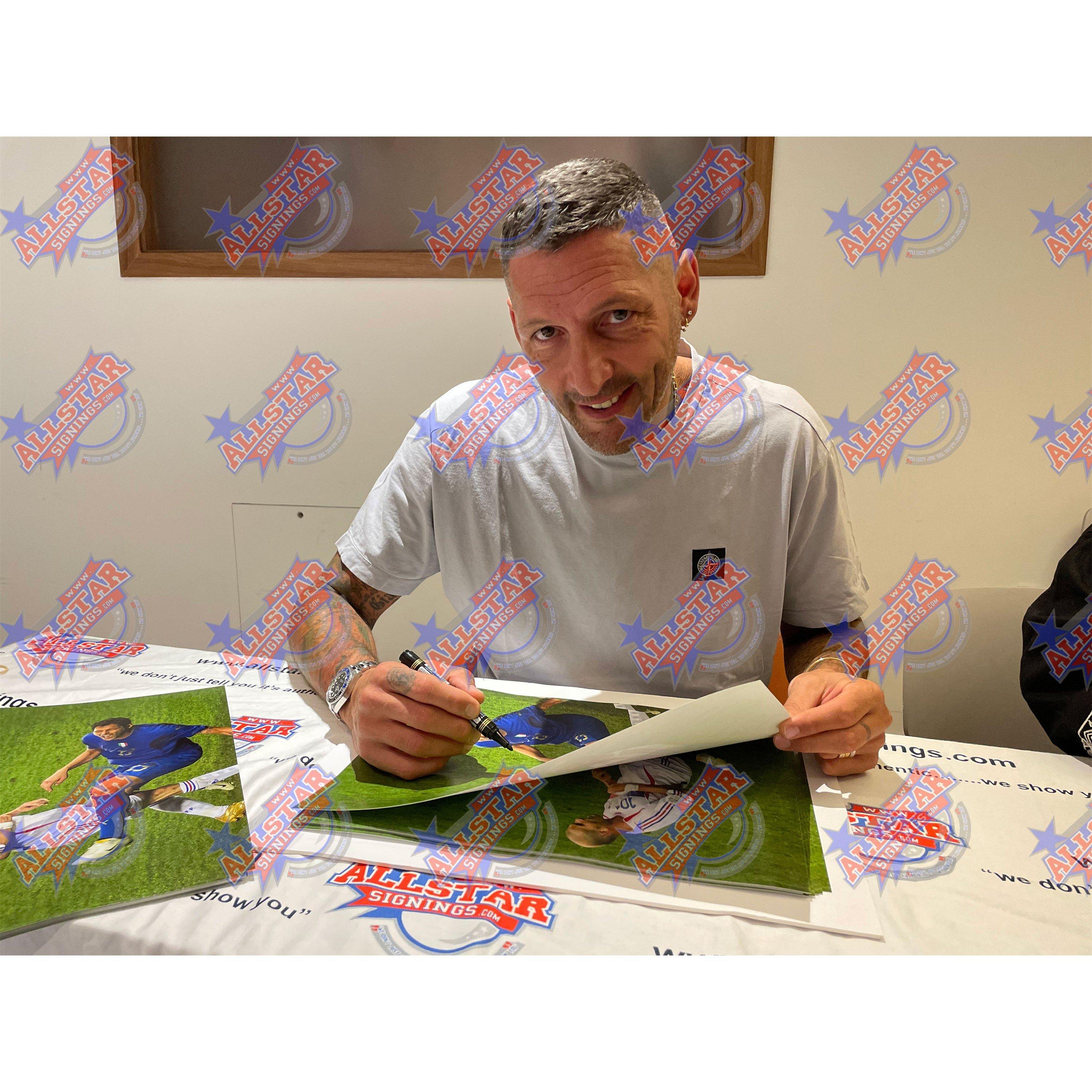 Blue - AllStarSignings Ltd - Marco Materazzi signed & framed Italy photograph - 2