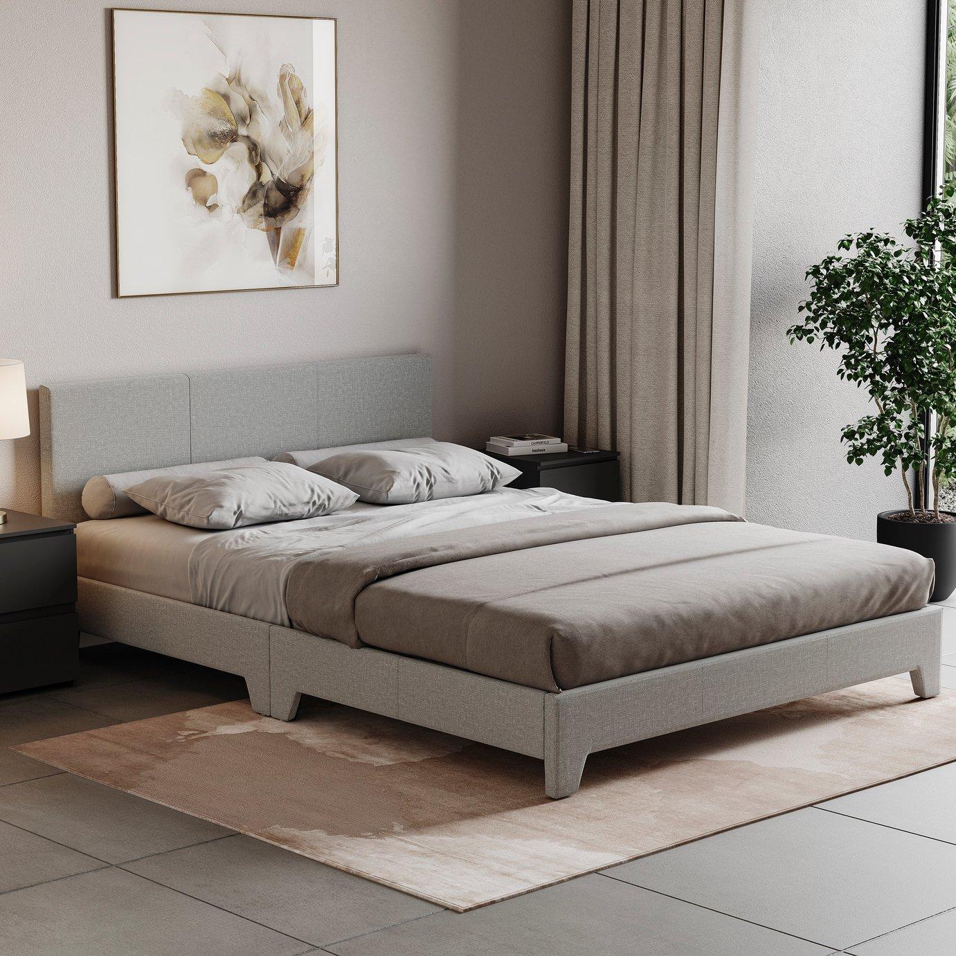 Light Grey Line - Lassic - Victoria King Size Bed & Mattress Set - 1