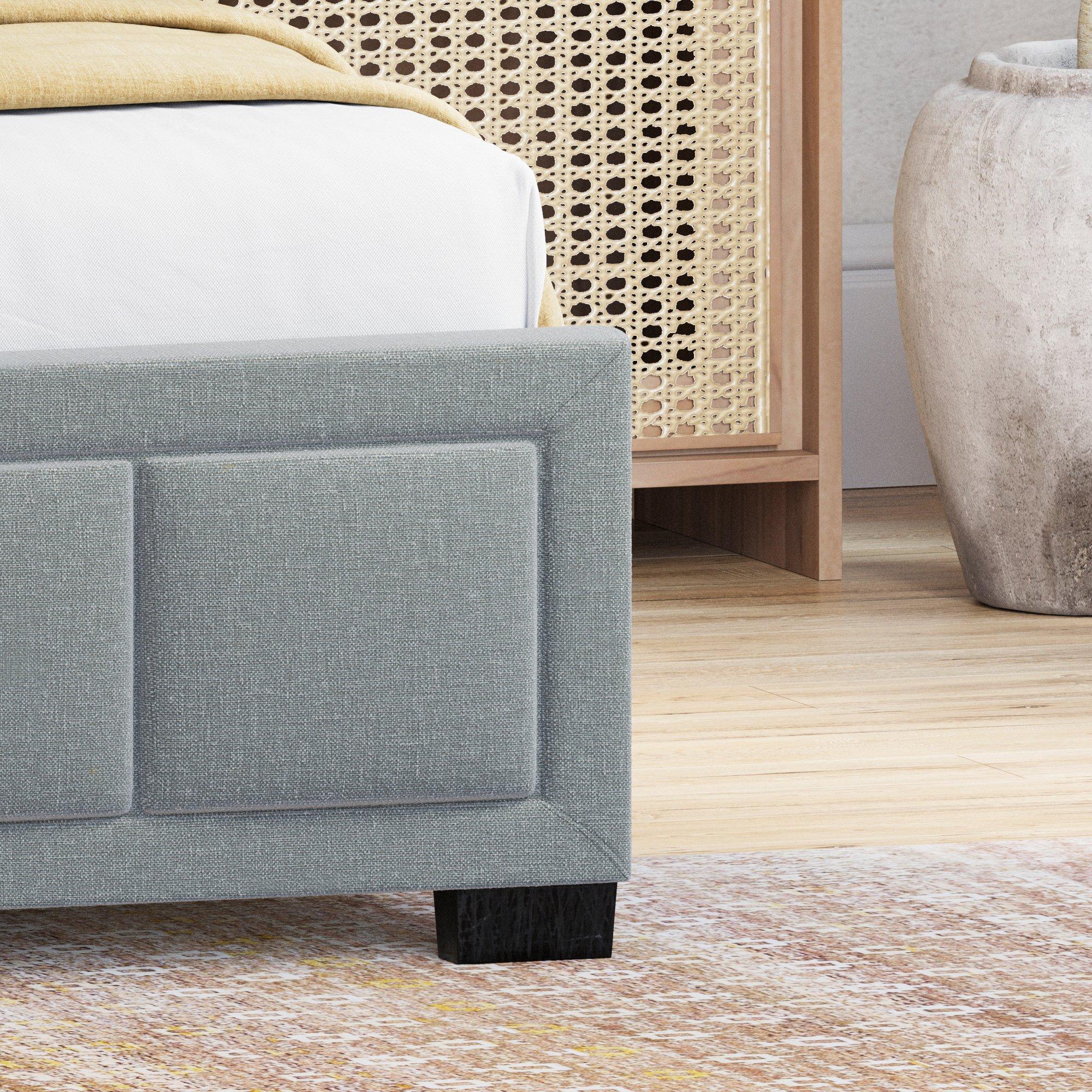 Light Grey - Lassic - Vanita Double Fabric Bed & Mattress Set - 5