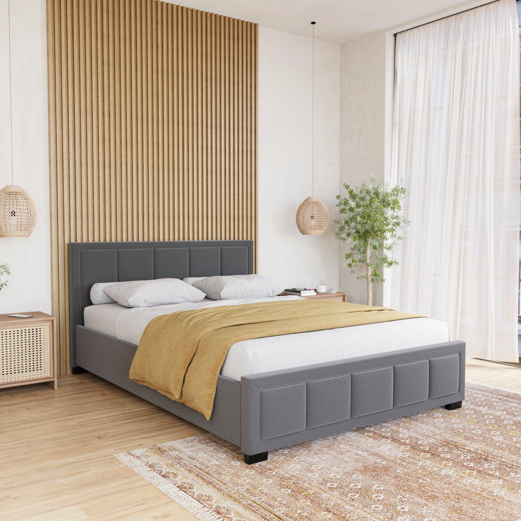 Vanita Double Fabric Bed & Mattress Set