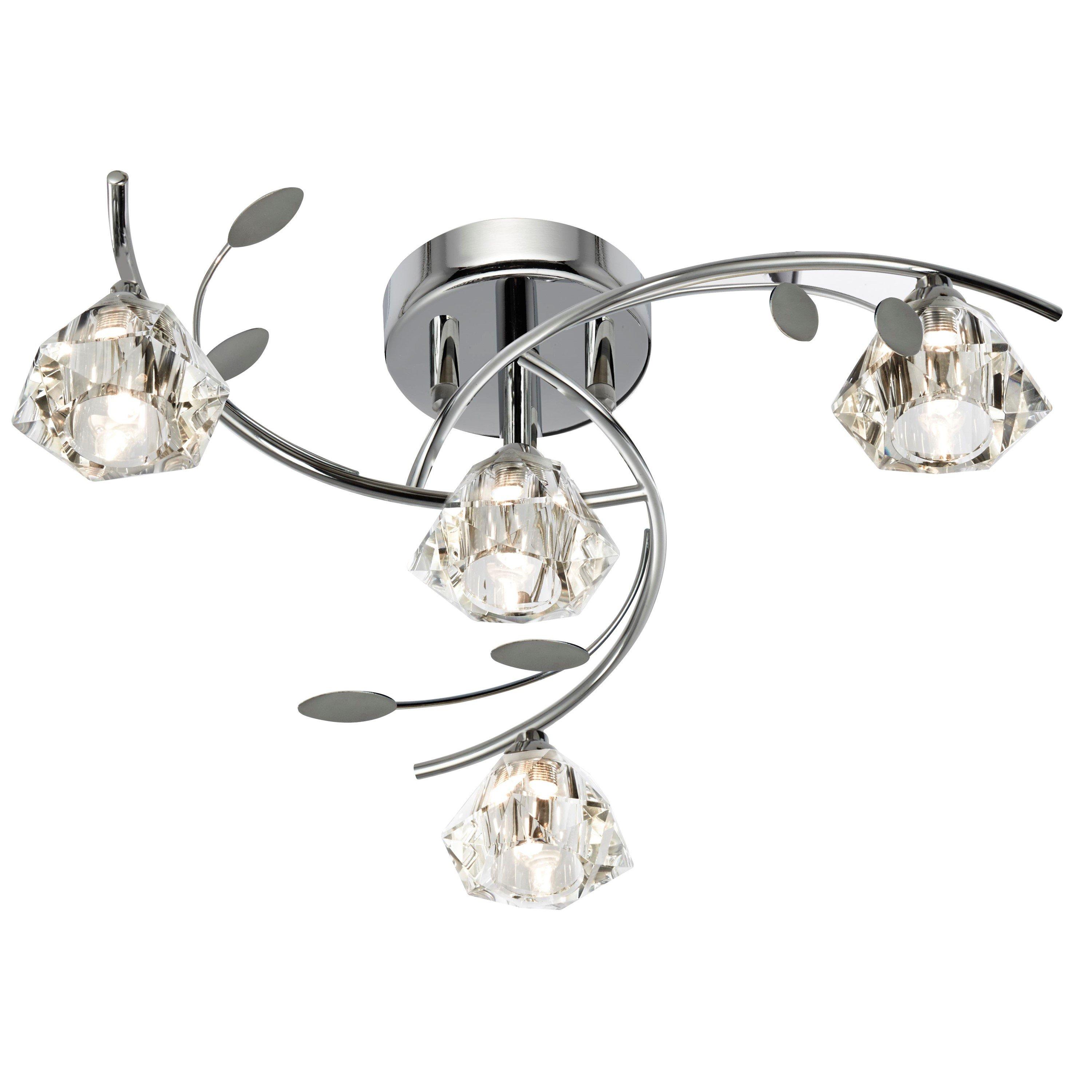 Chrome - Lighting Collection - Aurelia 4Lt Semi-Flush - Chrome & Clear Glass - 2